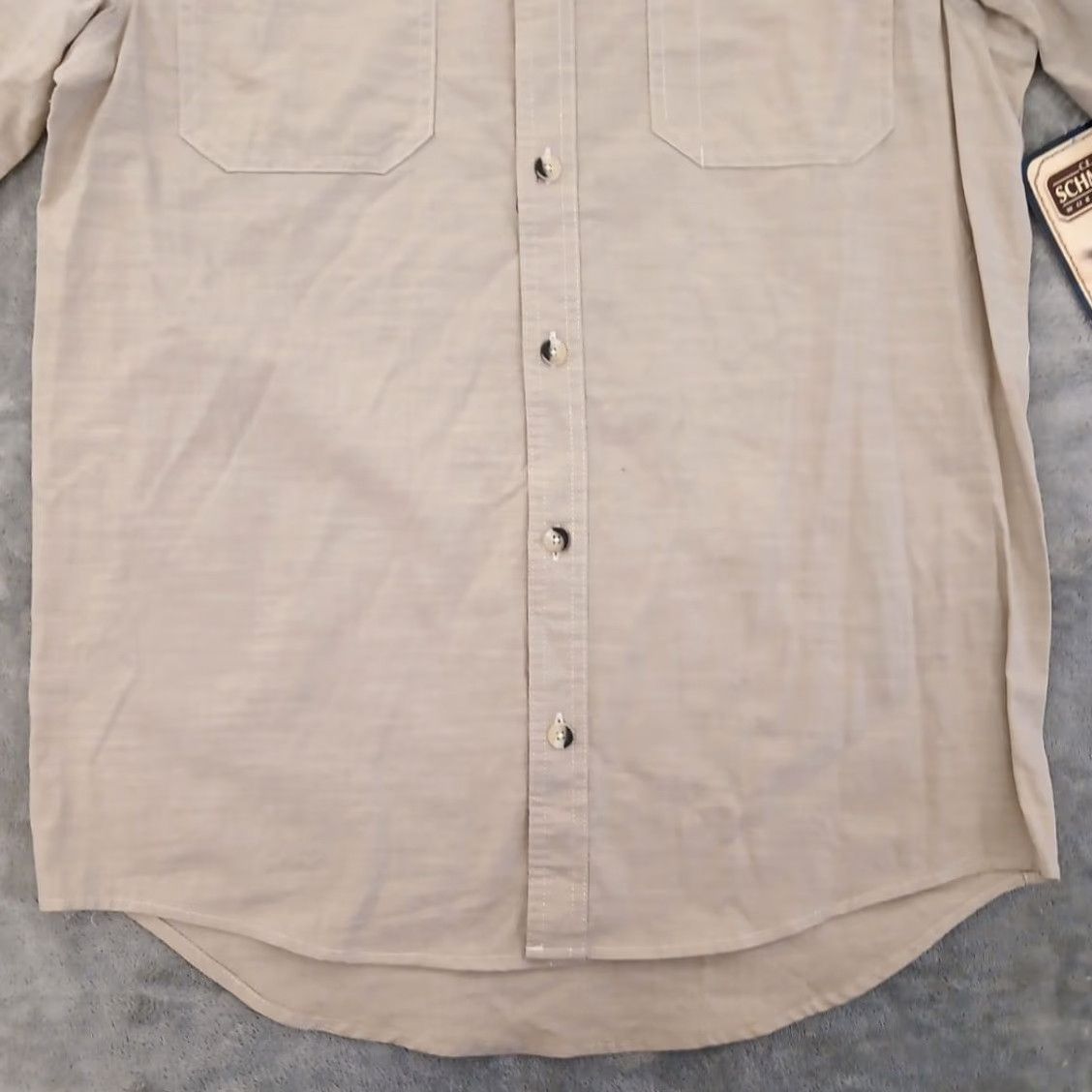 Vintage C.E. Schmidt Shirt Mens Medium Beige Short Sleeve Button-Up Pockets Cotton New Vintage: No Mens Size US M / EU 48-50 / 2 - 4 Thumbnail