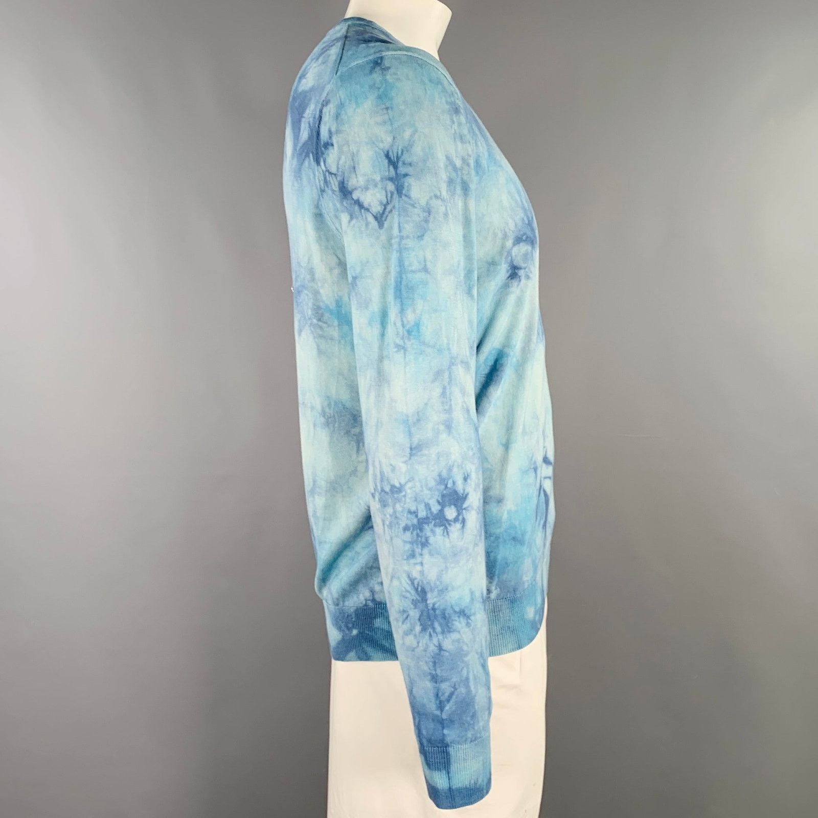 Paul Smith Size L Blue Tie Dye Cotton Crew Neck Pullover Size US L / EU 52-54 / 3 - 2 Thumbnail