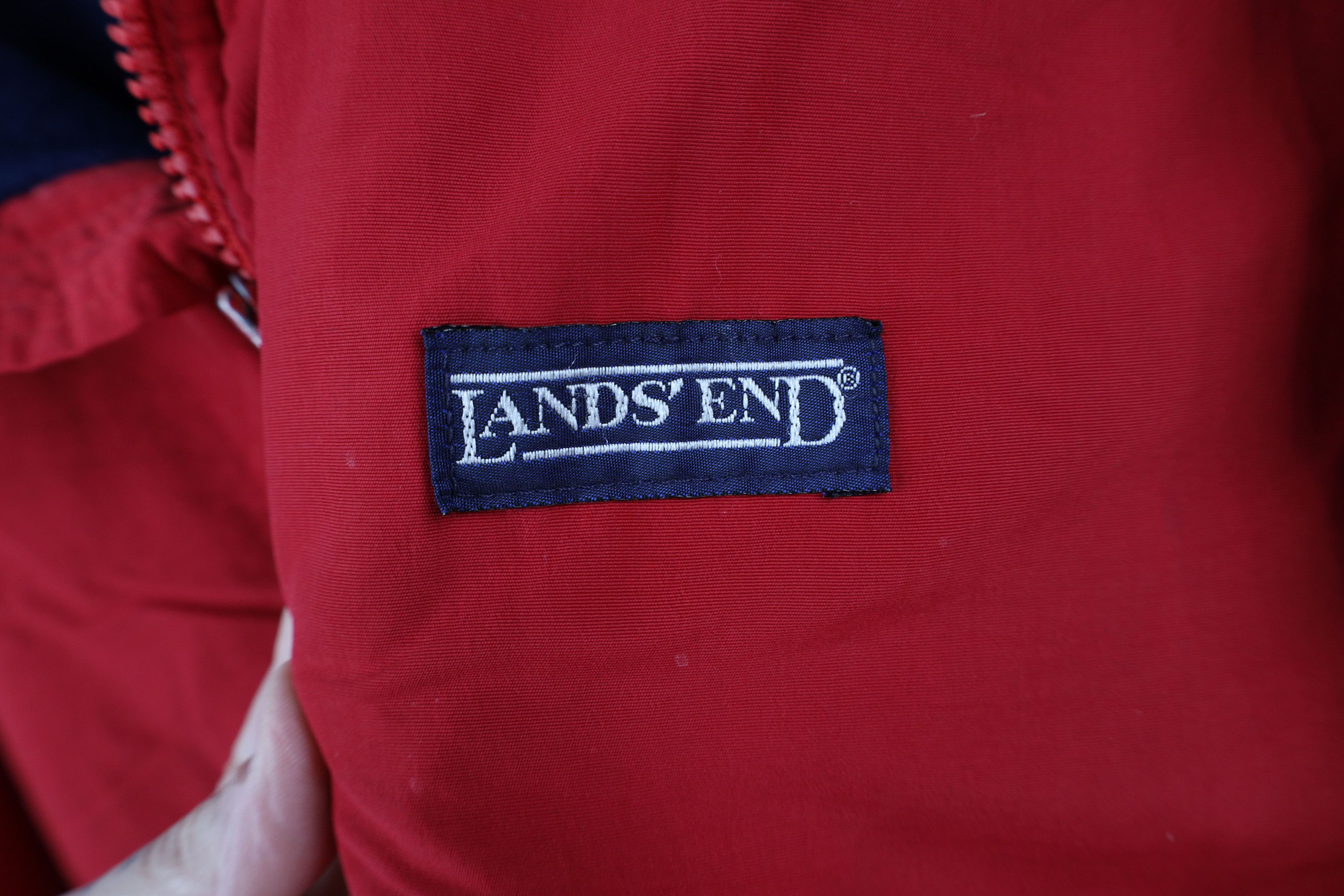 Lands' End × Vintage Vintage 90s Lands End Lined Squall Bomber Jacket Red USA Size US XL / EU 56 / 4 - 4 Thumbnail
