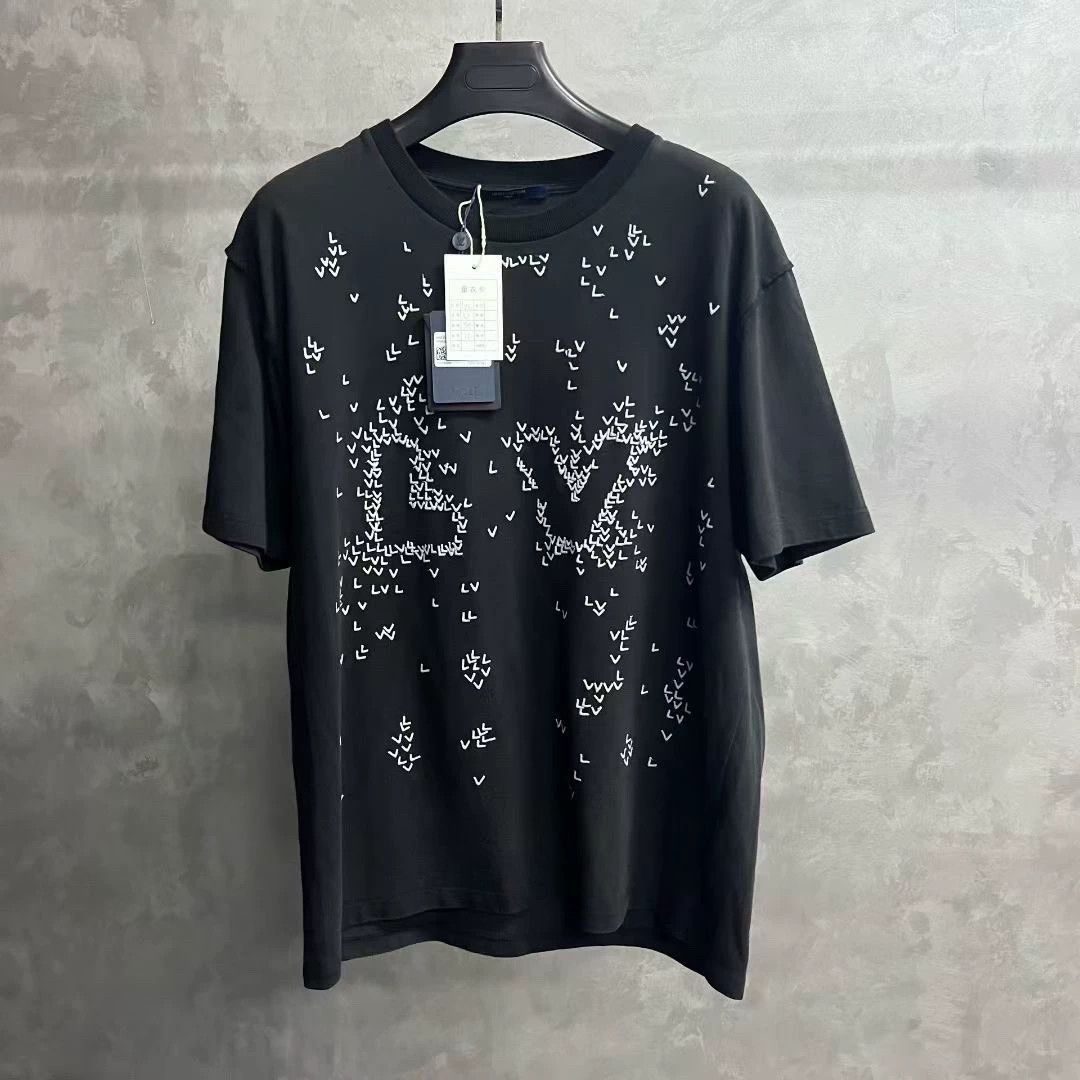 Louis Vuitton black logo embroidered short sleeve t-shirt Size US XXL / EU 58 / 5 - 1 Thumbnail
