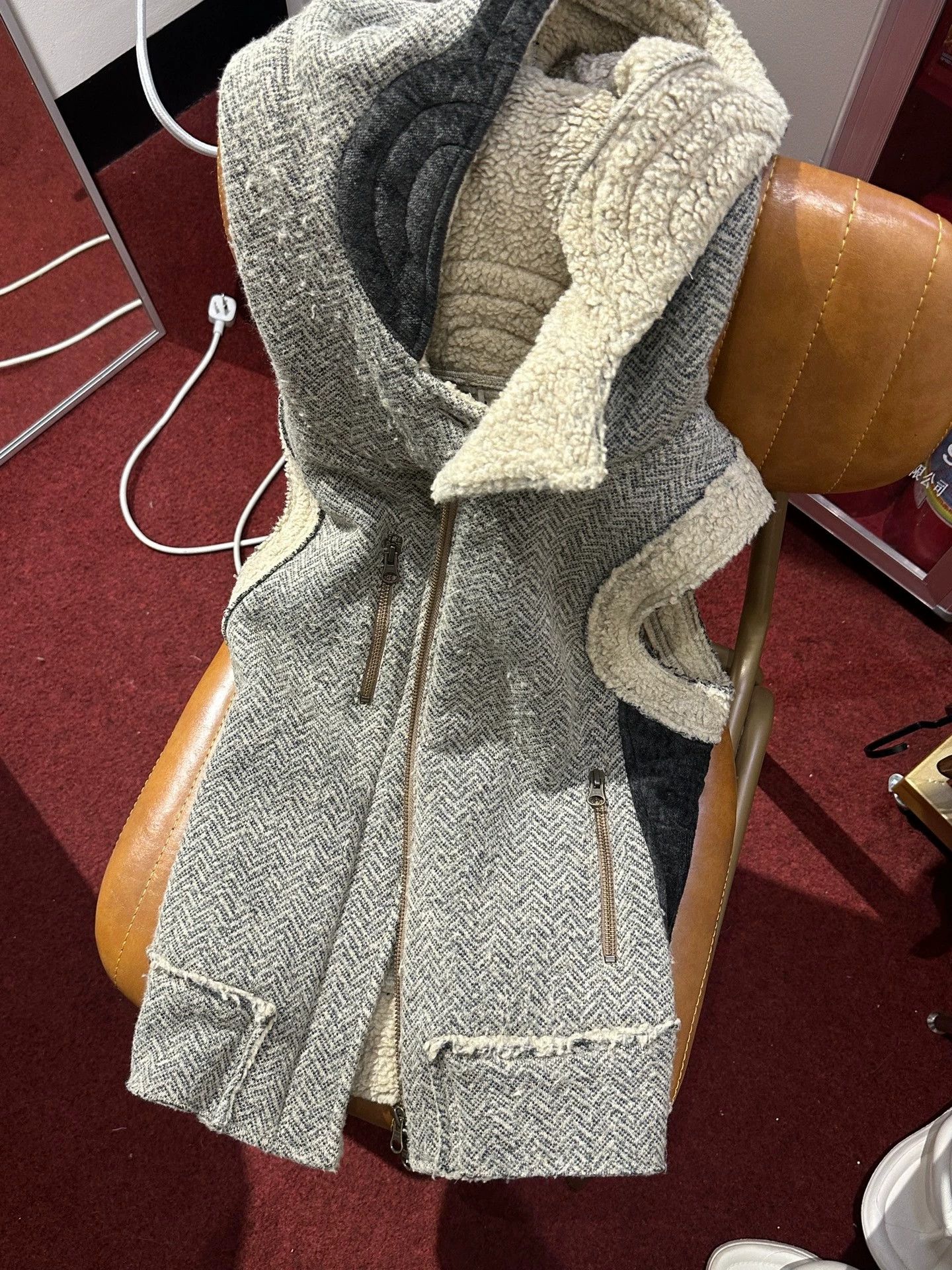 Share Spirit Homme Share Spirit Gray Hooded Fleece Vest Size XS / US 0-2 / IT 36-38 - 6 Thumbnail