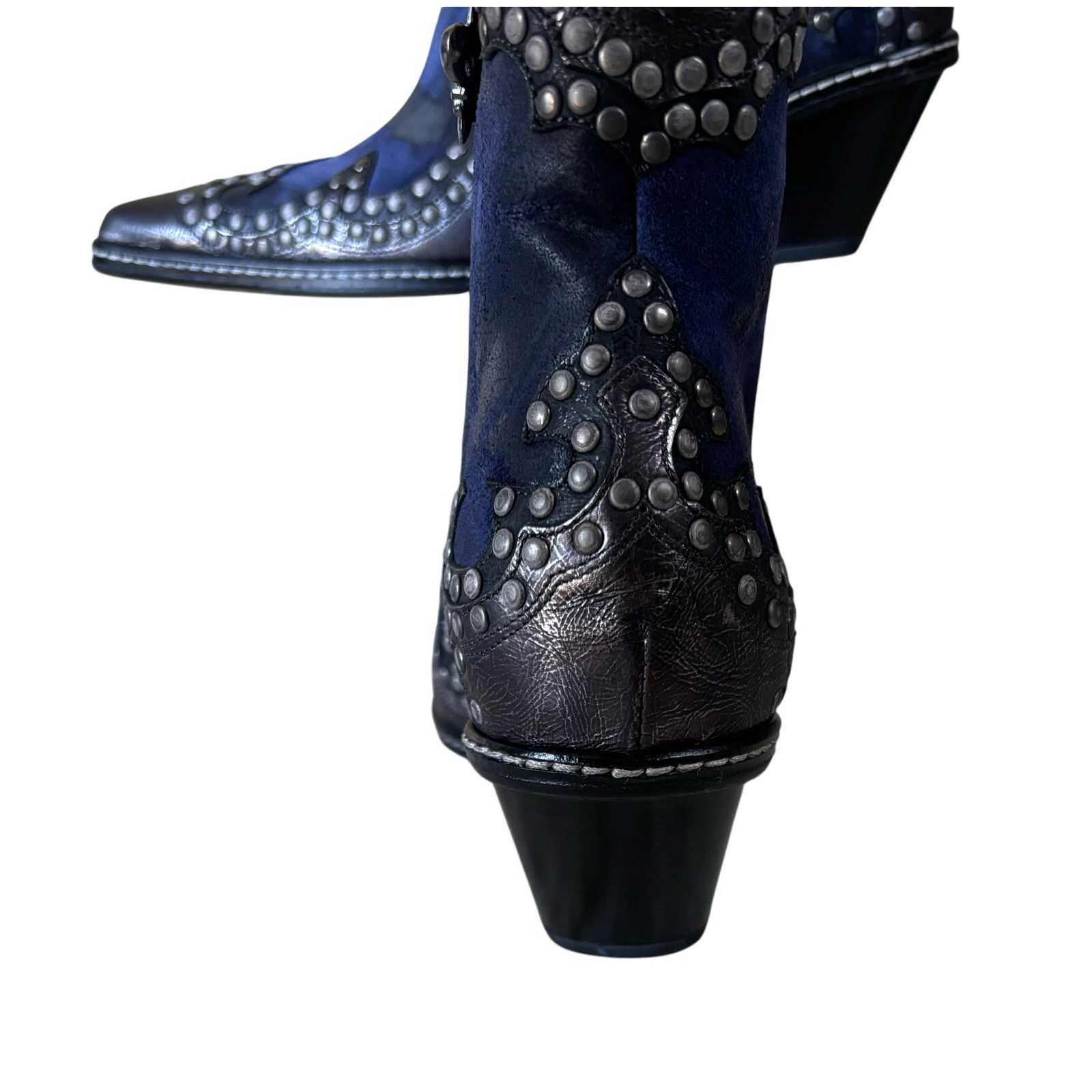 Donald Pliner Donald Pliner Western Suede Metallic Leather Boot $625 NWT Size US 6 / IT 36 - 7 Thumbnail