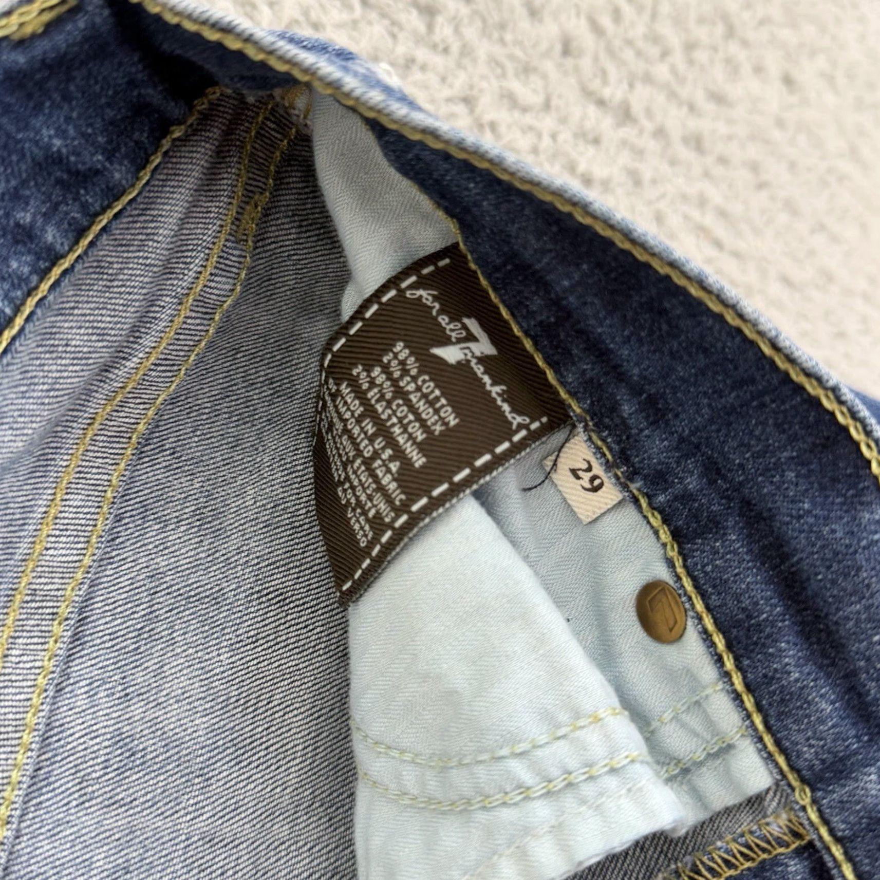 7 For All Mankind 7 For All Mankind Jeans Womens 29 Blue Roxanne Denim 30x32 Ankle Denim Casual Capri 80s Bohemian Hippie Womens Jeans Size 29" - 5 Thumbnail