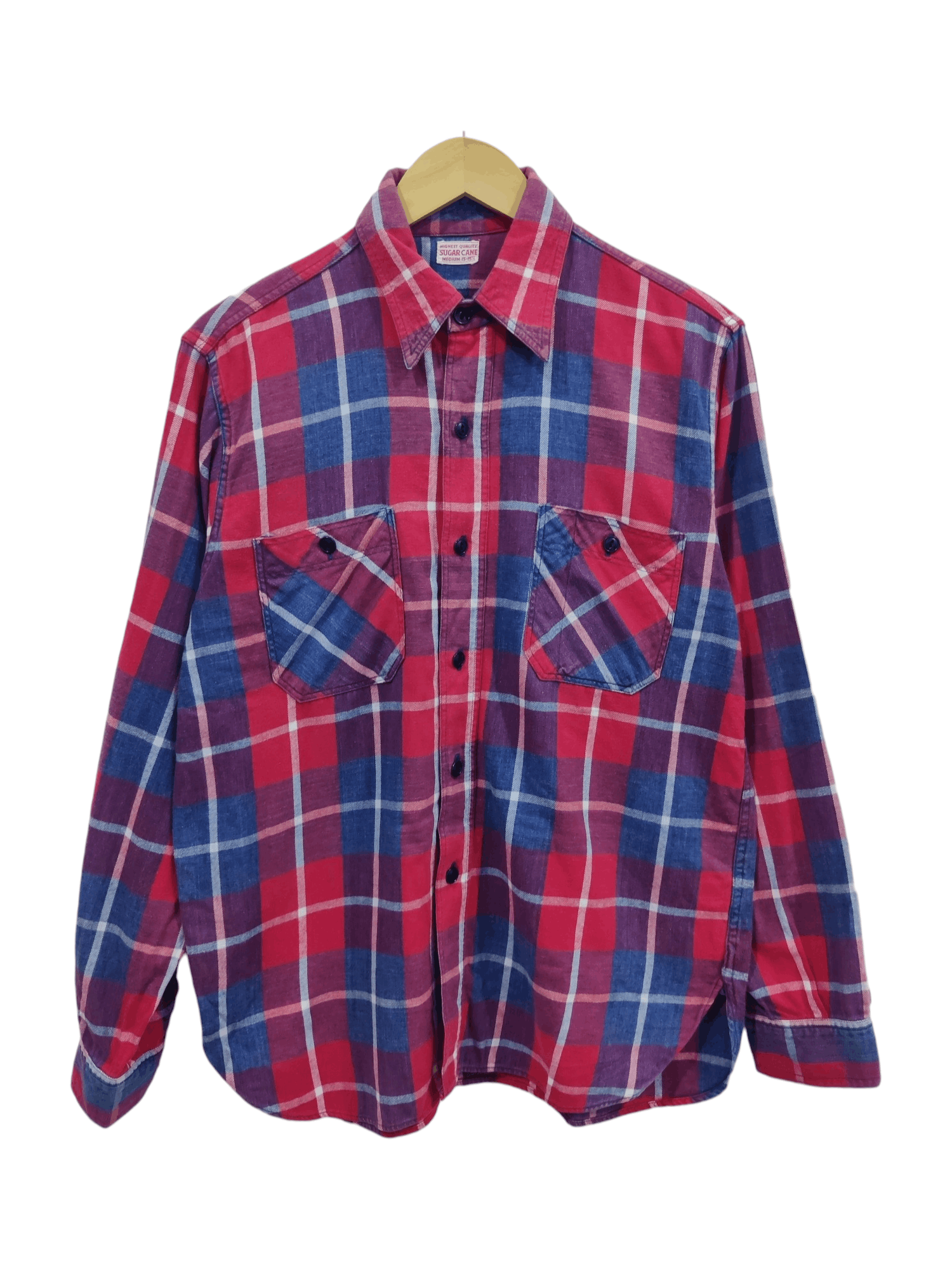 image of Vintage Sugar Cane Toyo Enterprise Checkers Flannel Shirt, Men's (Size Medium)