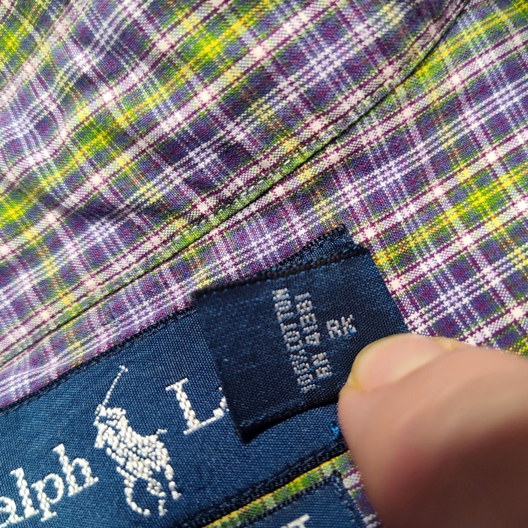 Polo Ralph Lauren VTG POLO RALPH LAUREN Classic Fit Men XL Button-Down Shirt Plaid Purple Green Cotton 100% Shirt, Long Sleeve, 17.5 Collar, 17 1/2 Size US XL / EU 56 / 4 - 5 Thumbnail