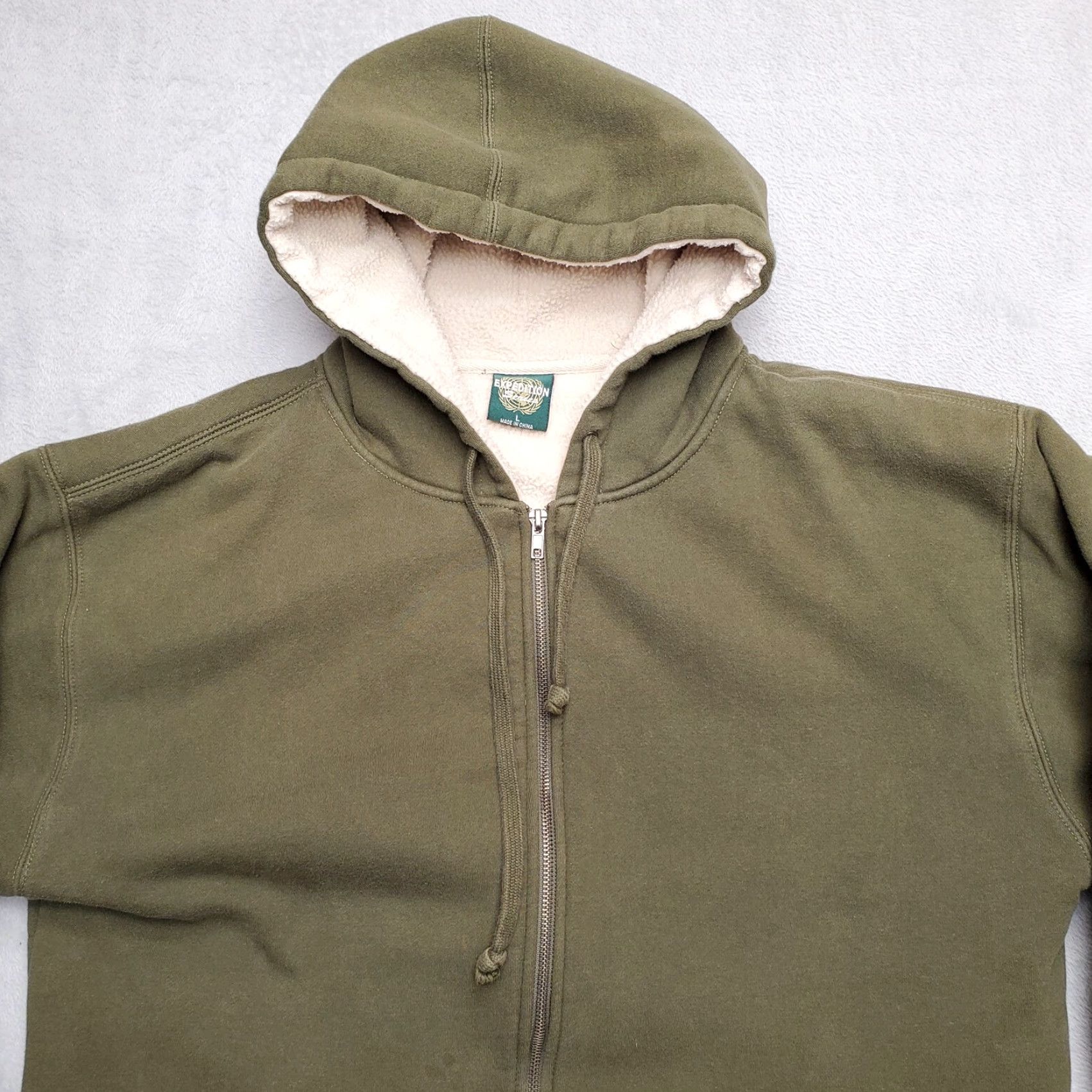 Vintage VINTAGE ITC Expedition Hoodie Mens L Green Sherpa Lined Hooded Sweatshirt Casual Size US L / EU 52-54 / 3 - 2 Thumbnail