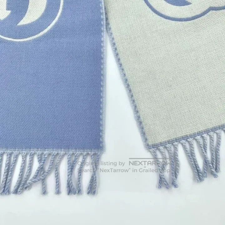 Gucci Gucci Blue Interlocking G Print Wool Scarf. Size ONE SIZE - 5 Thumbnail