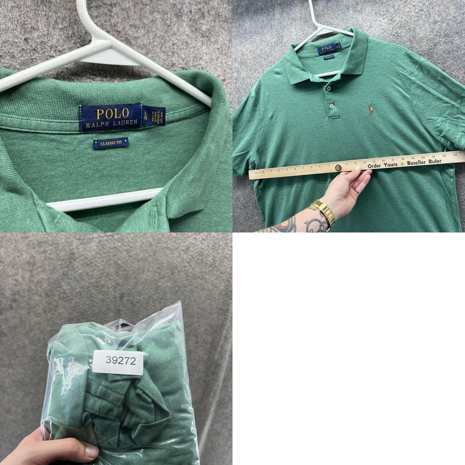 Polo Ralph Lauren Polo Ralph Lauren Polo Shirt Mens L Green Classic Fit Casual Short Sleeve Vintage Rugby Size US L / EU 52-54 / 3 - 8 Thumbnail