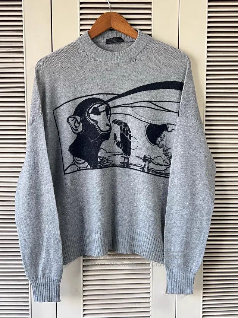 Prada Prada Grey knitwear Size US S / EU 44-46 / 1 - 1 Thumbnail