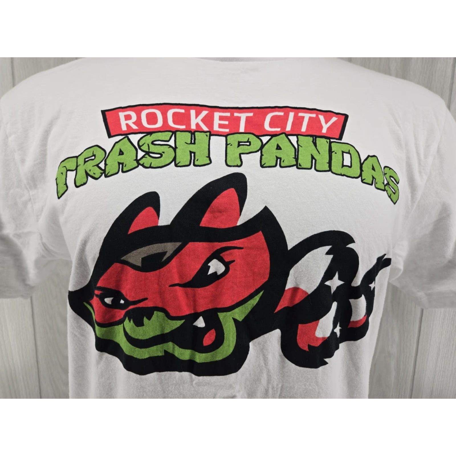 Vintage VINTAGE Rocket City Trash Pandas Baseball Shirt Men's Top Size Large White Shirt Mens Size US L / EU 52-54 / 3 - 4 Thumbnail