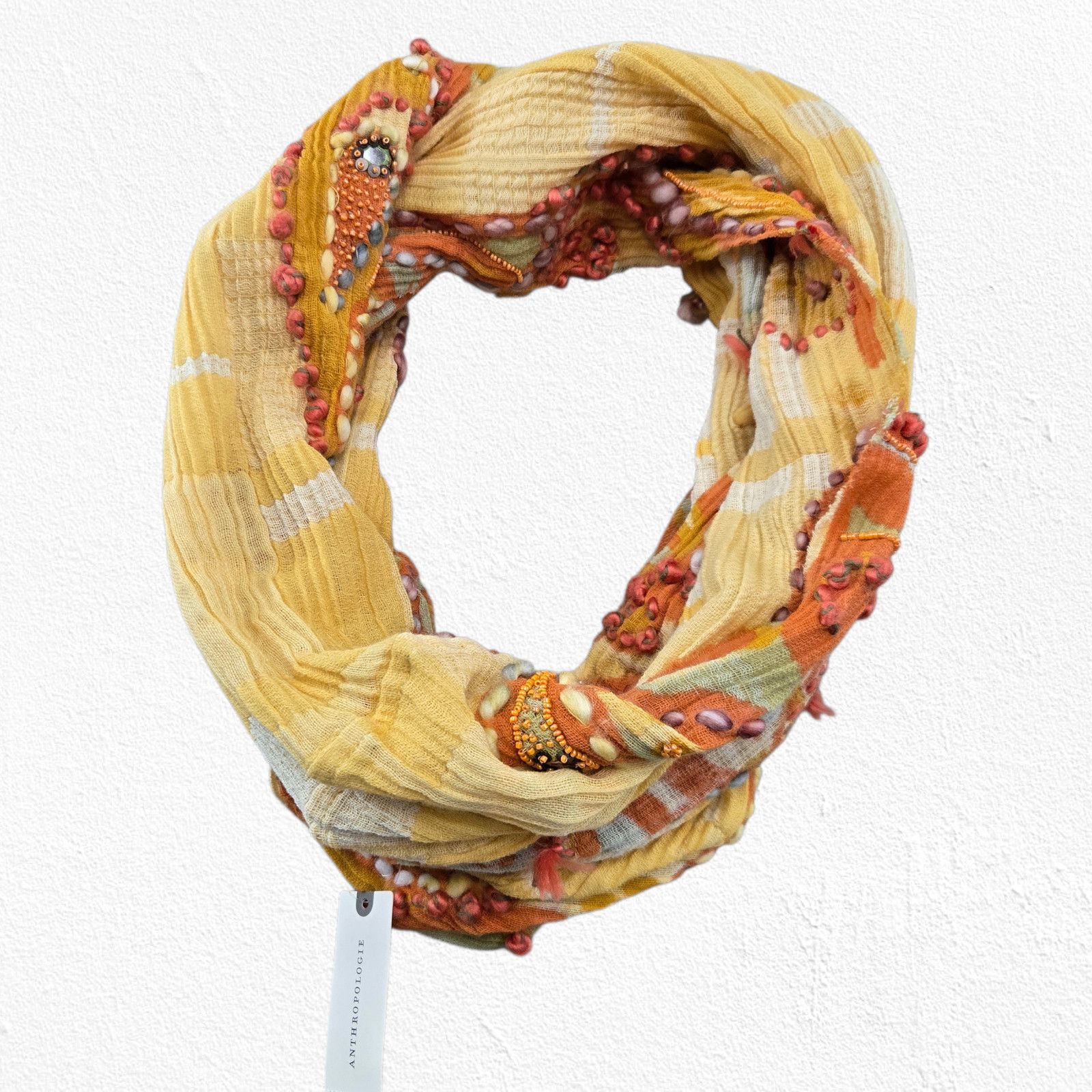 Anthropologie Anthropologie Embellished Paisley Infinity Scarf (NWT) Size ONE SIZE - 1 Thumbnail