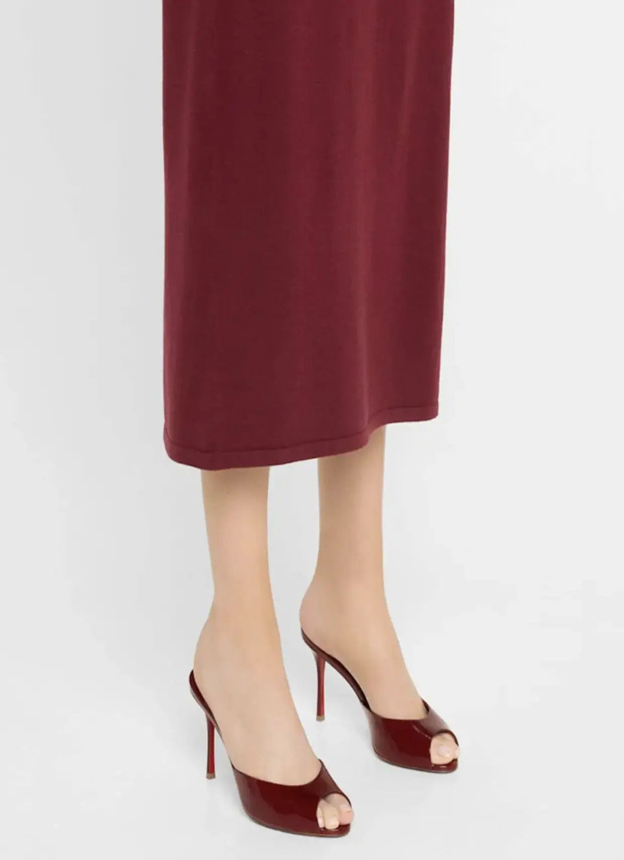 Christian Louboutin Me Dolly 85 Brownie Red Backless Sandal Mule Heel Pump 37.5 Size US 7.5 / IT 37.5 - 12 Thumbnail