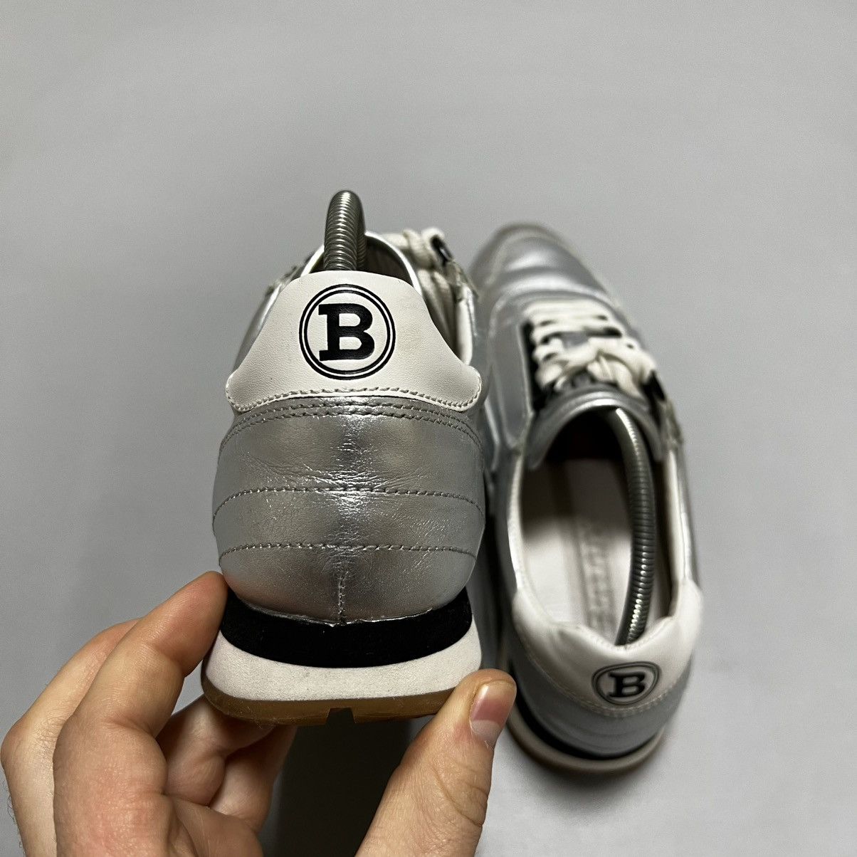 Bally BALLY Gavina Metallic Silver Low Woman's Leather Sneakers Size US 7.5 / IT 37.5 - 12 Thumbnail