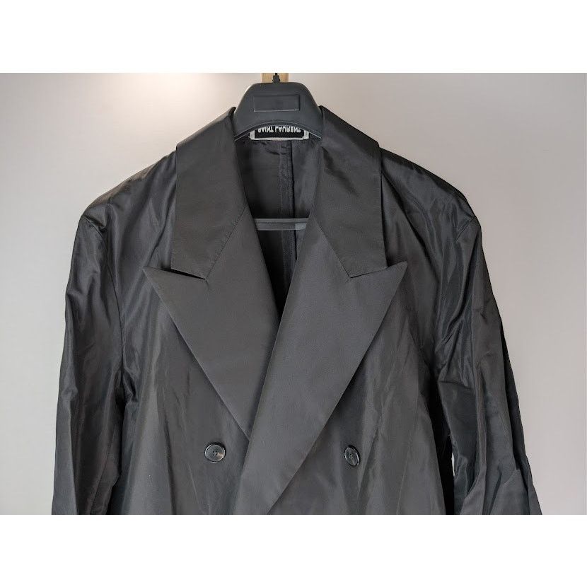 Saint Laurent Paris o1rshd1 Double-Breasted 6-Button Taffeta Coat in Black Size US M / EU 48-50 / 2 - 3 Thumbnail