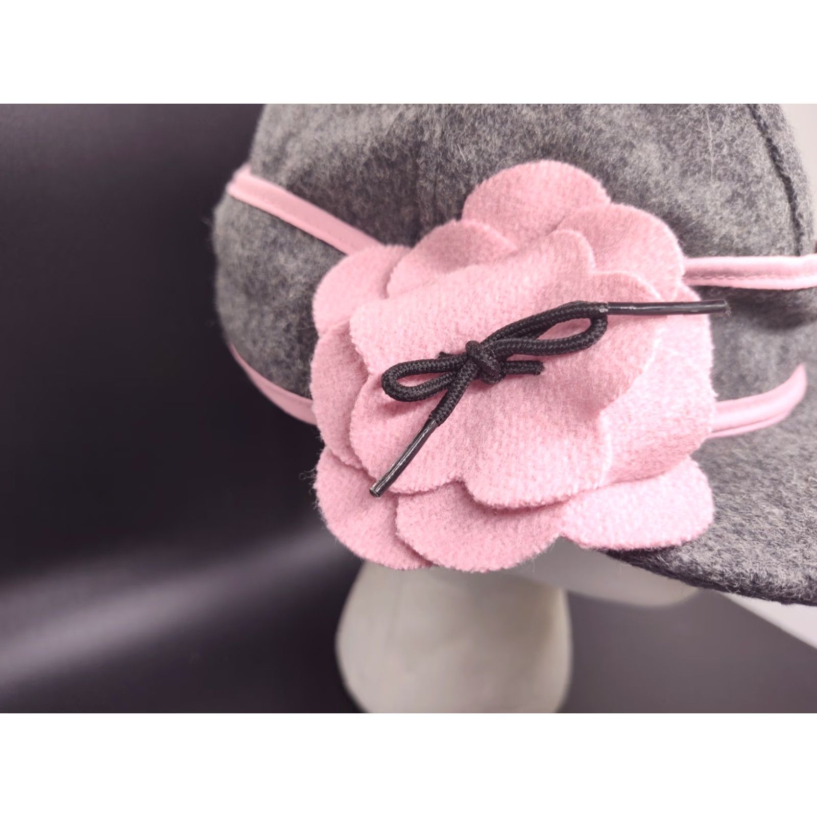 Vintage VINTAGE Stormy Kromer Women’s Wool Cadet Hat US Made Gray Pink 90s Winter Warm - Mens Size ONE SIZE - 3 Thumbnail