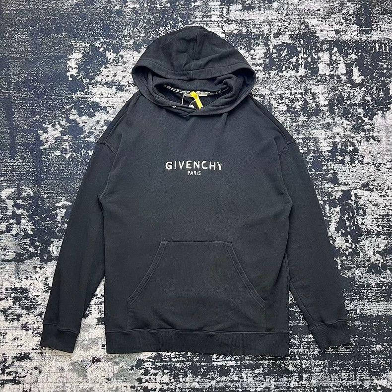 Givenchy Destroyed Logo Oversized Hooded Sweatshirt