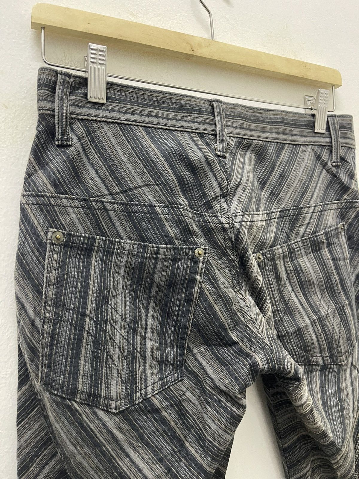 Morgan Homme Rare Vintage MORGAN HOMME Flare Striped Size US 28 / EU 44 - 12 Thumbnail
