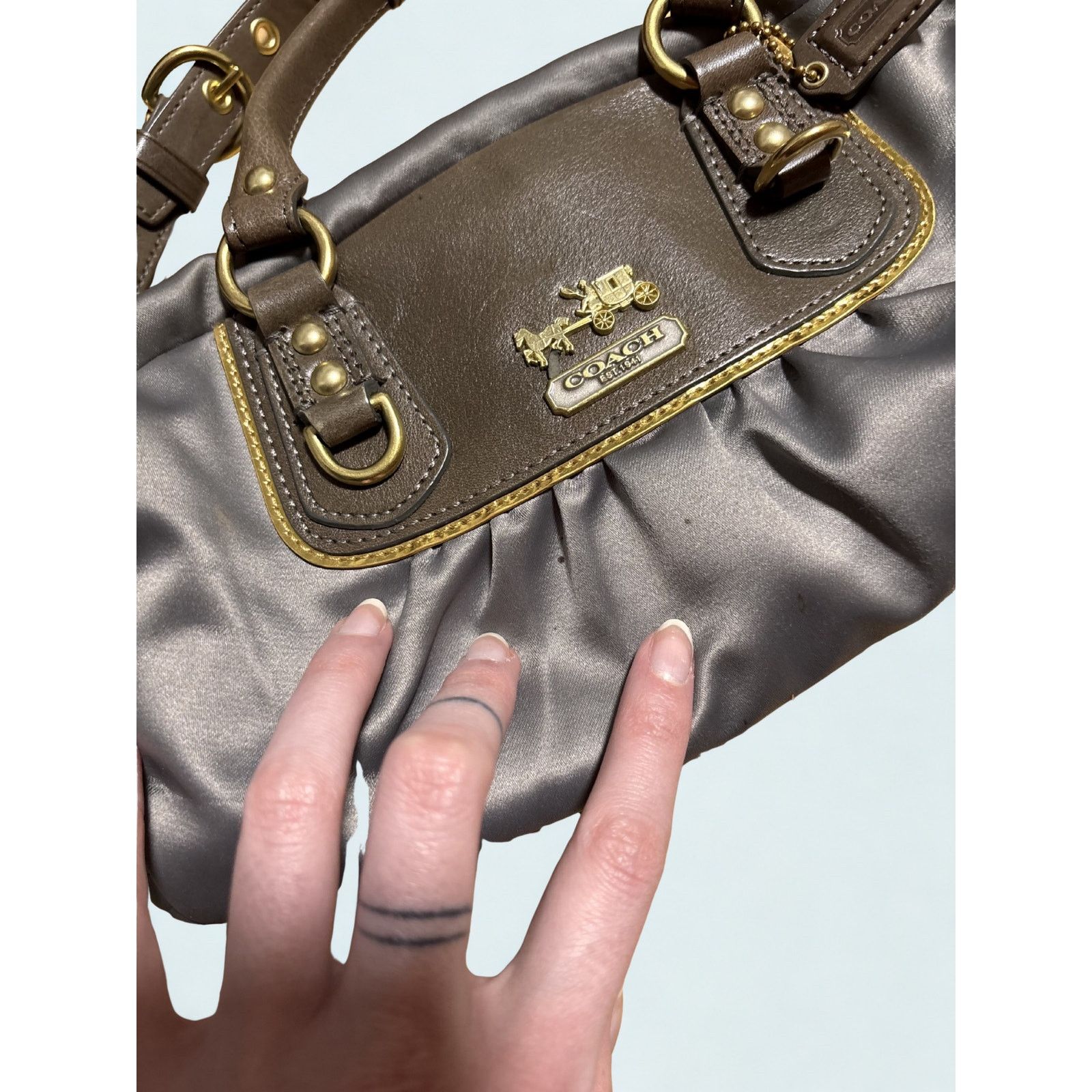 Coach Vintage 2000s Coach Amanda Top Handle Satin Satchel Bag Size ONE SIZE - 9 Thumbnail