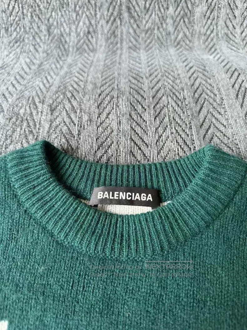 Balenciaga Balenciaga Teal Bullet Screen Sweater Size US M / EU 48-50 / 2 - 3 Thumbnail