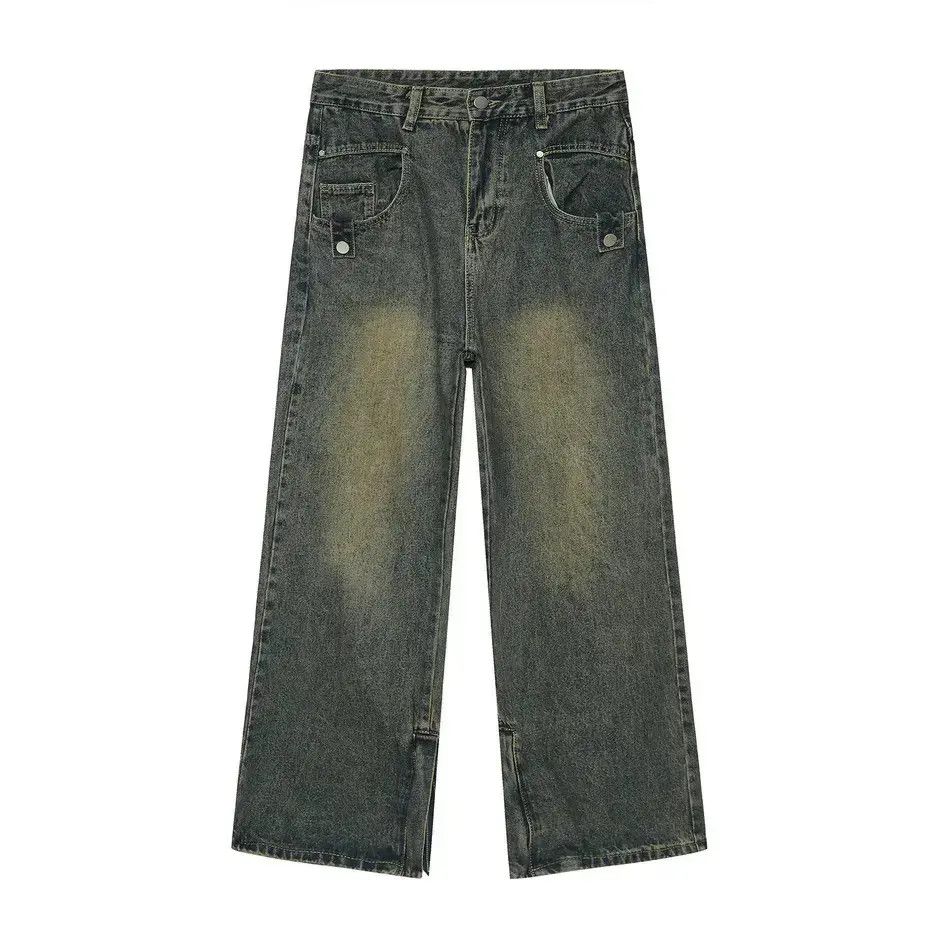 Japanese Brand Retro loose straight zipper jeans Size US 32 / EU 48 - 6 Thumbnail