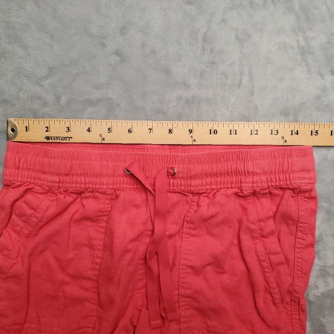 Nautica Nautica Shorts Womens Small Pink Linen Blend Elastic Waist Drawstring Comfort Size 28" / US 6 / IT 42 - 7 Thumbnail