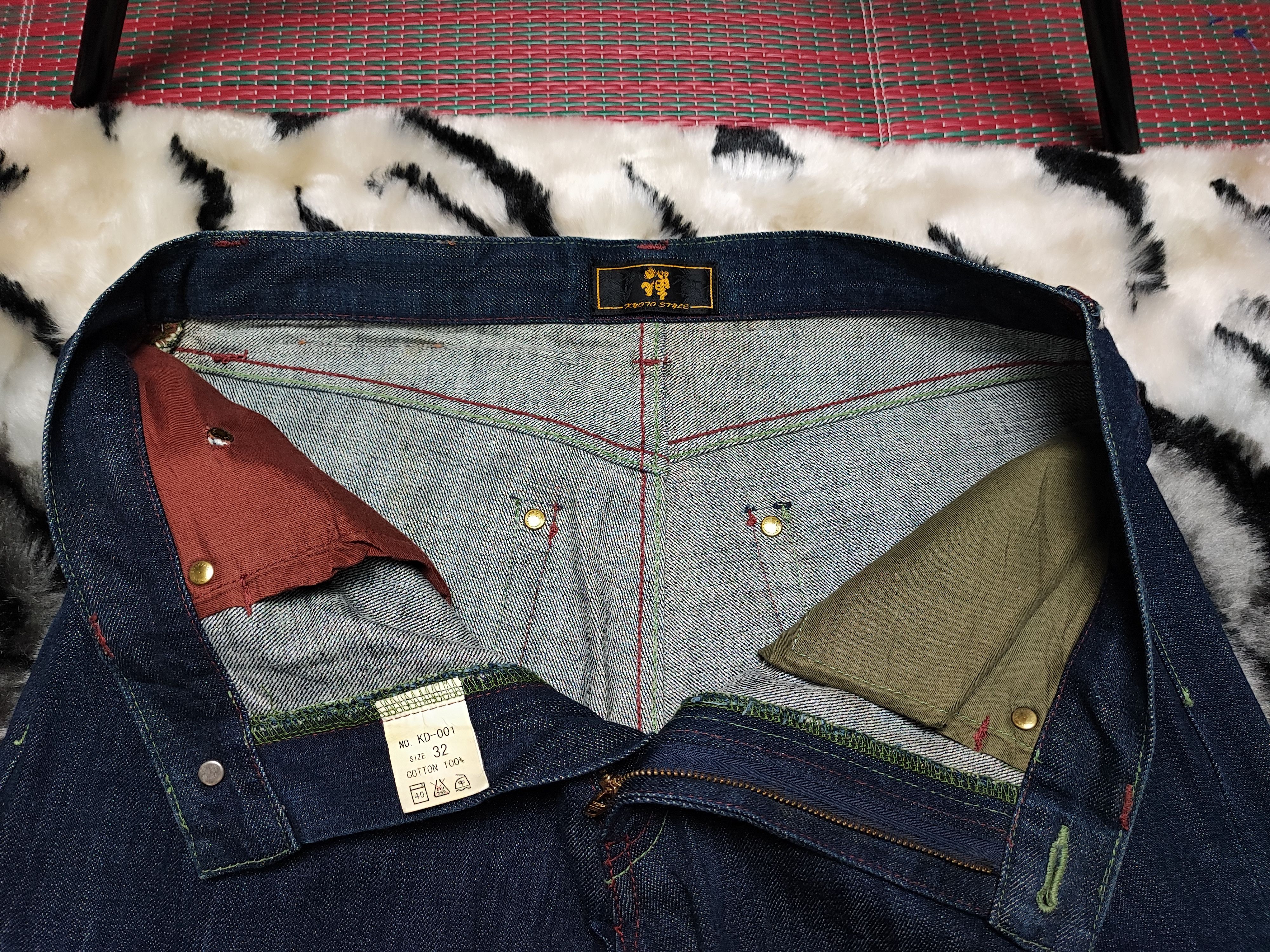 Japanese Brand Vintage Zen Kyoto Hand Painted Denim Jeans Size US 32 / EU 48 - 13 Thumbnail