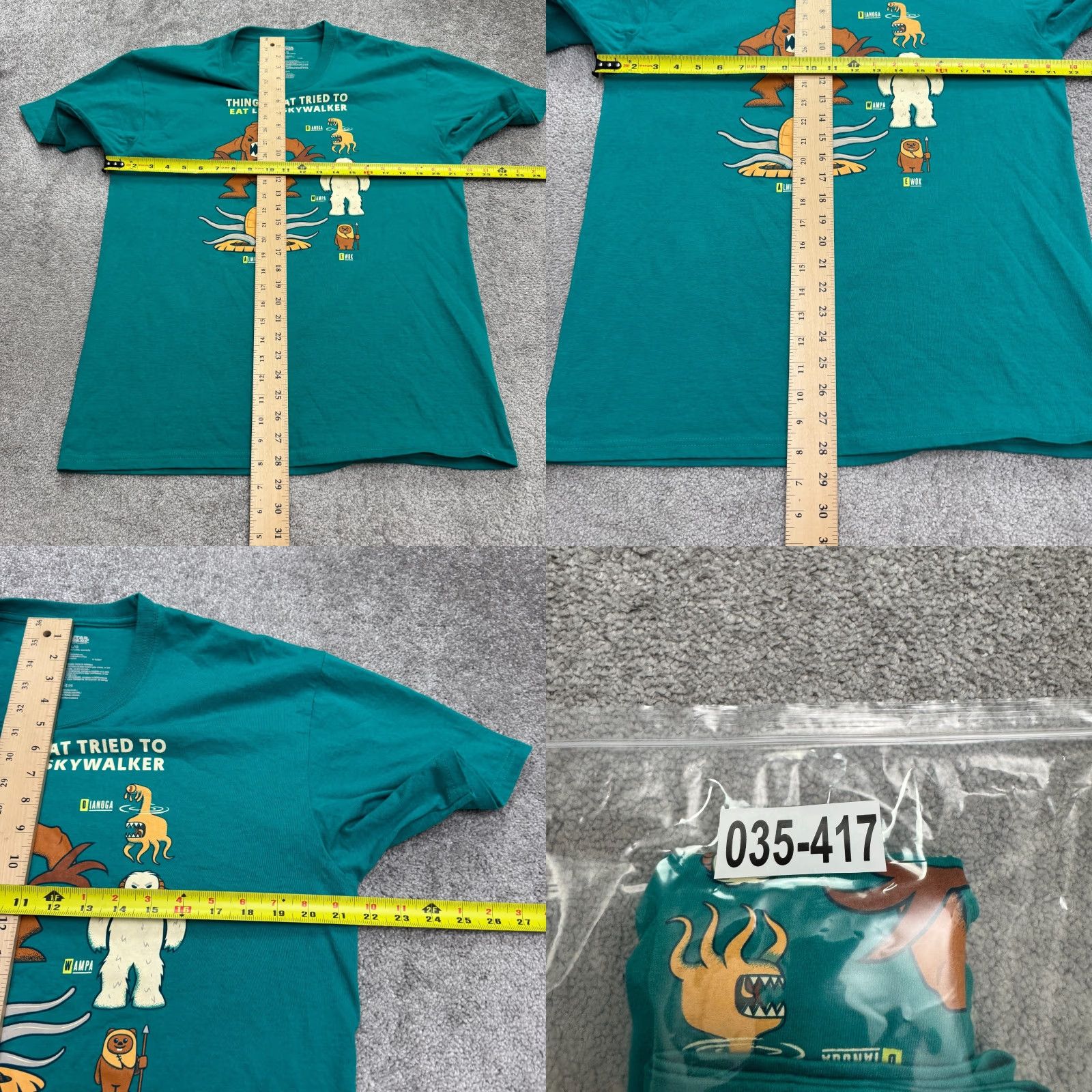 Disney Disney Star Wars Luke Skywalker Eat Creatures Crew Neck T-Shirt Men Large Green Culture Size US L / EU 52-54 / 3 - 8 Thumbnail