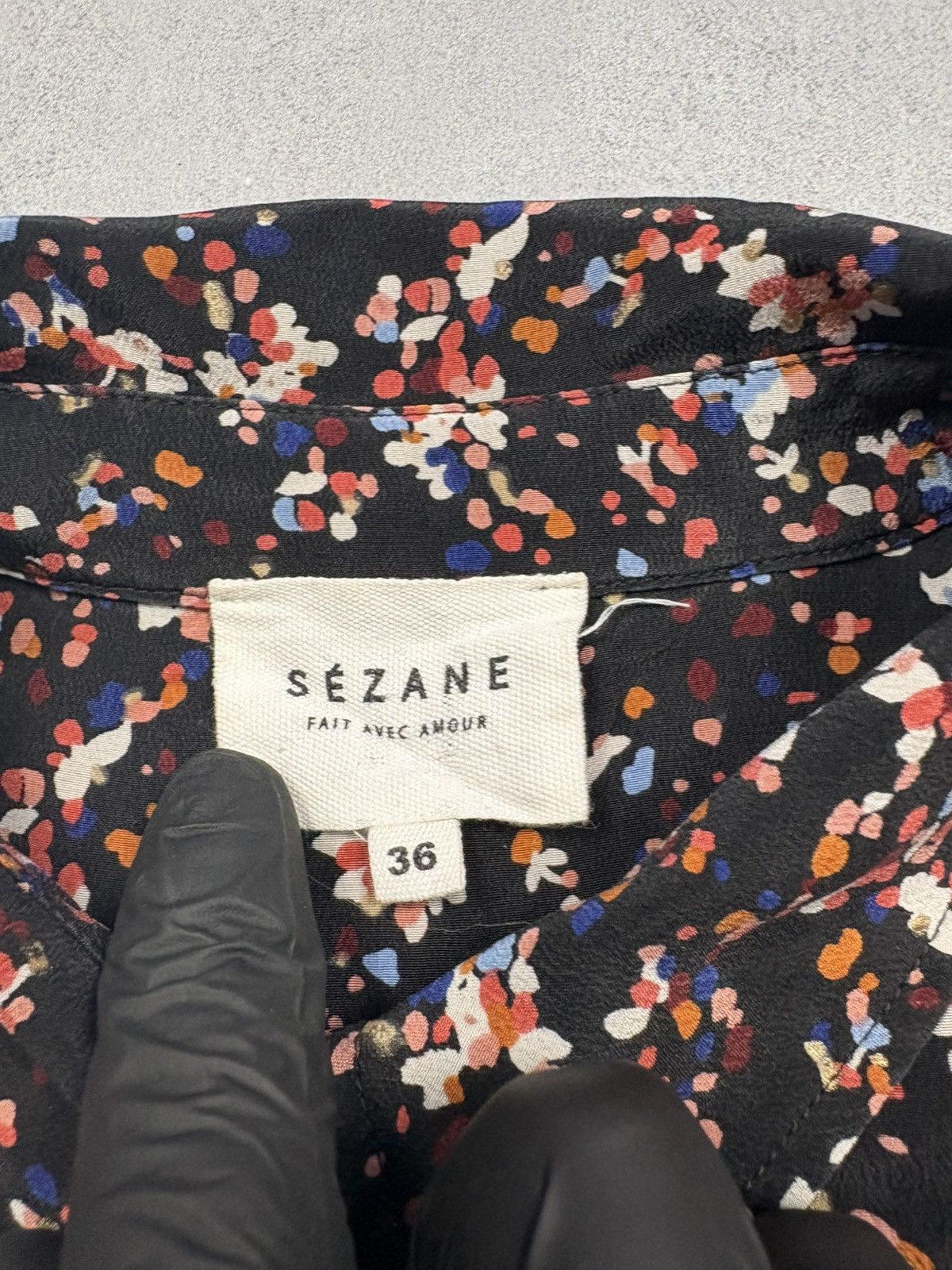 Sezane Sézane Silk Button Up Pocket Shirt Size 36 Black Multicolor Size XS / US 0-2 / IT 36-38 - 11 Thumbnail