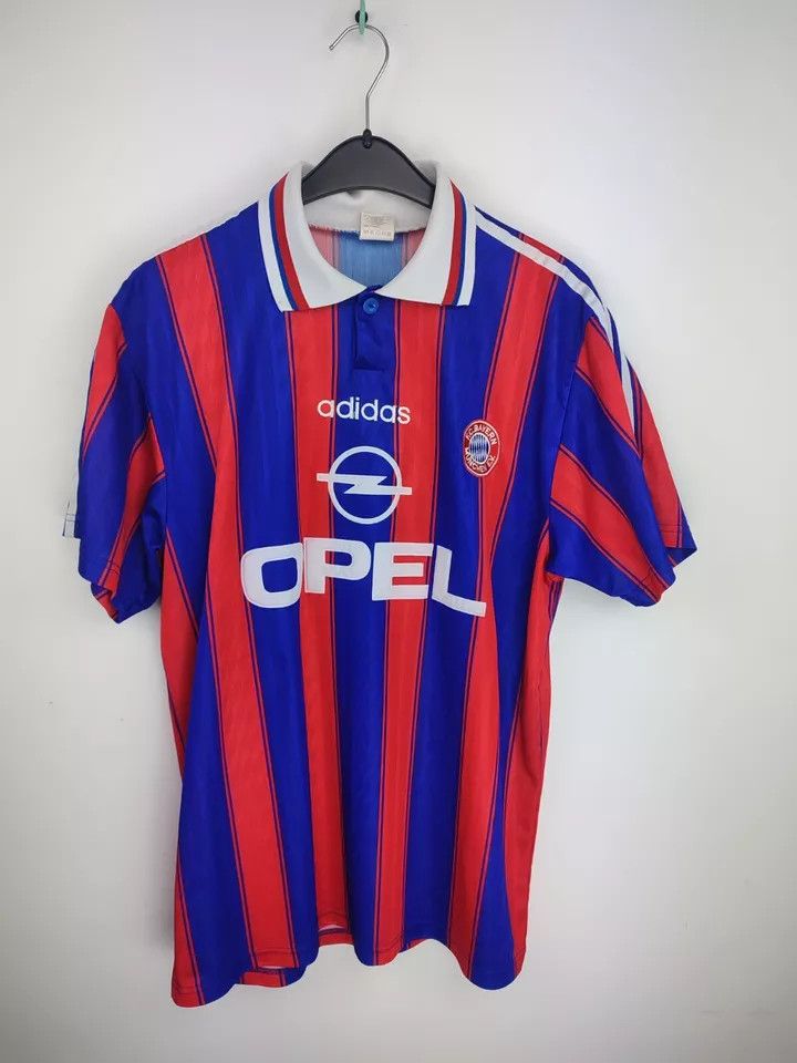 Adidas 1995/97 ADIDAS Bayern Munich Munchen #7 FOOTBALL Kit SHIRT Size US L / EU 52-54 / 3 - 7 Thumbnail