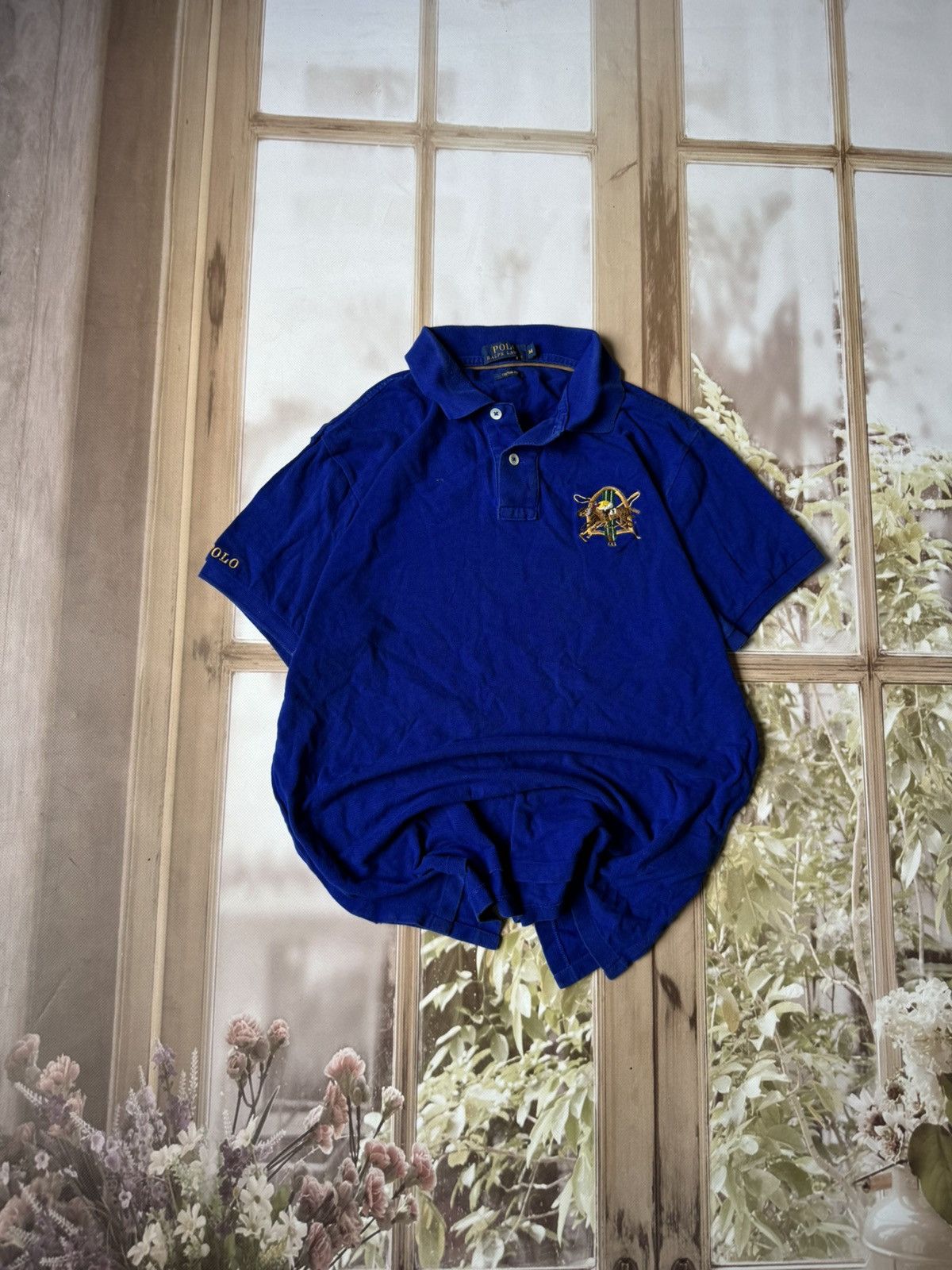 Polo Ralph Lauren Polo Ralph Lauren Royal Blue Crest Polo Shirt with Sleeve Size US M / EU 48-50 / 2 - 1 Thumbnail
