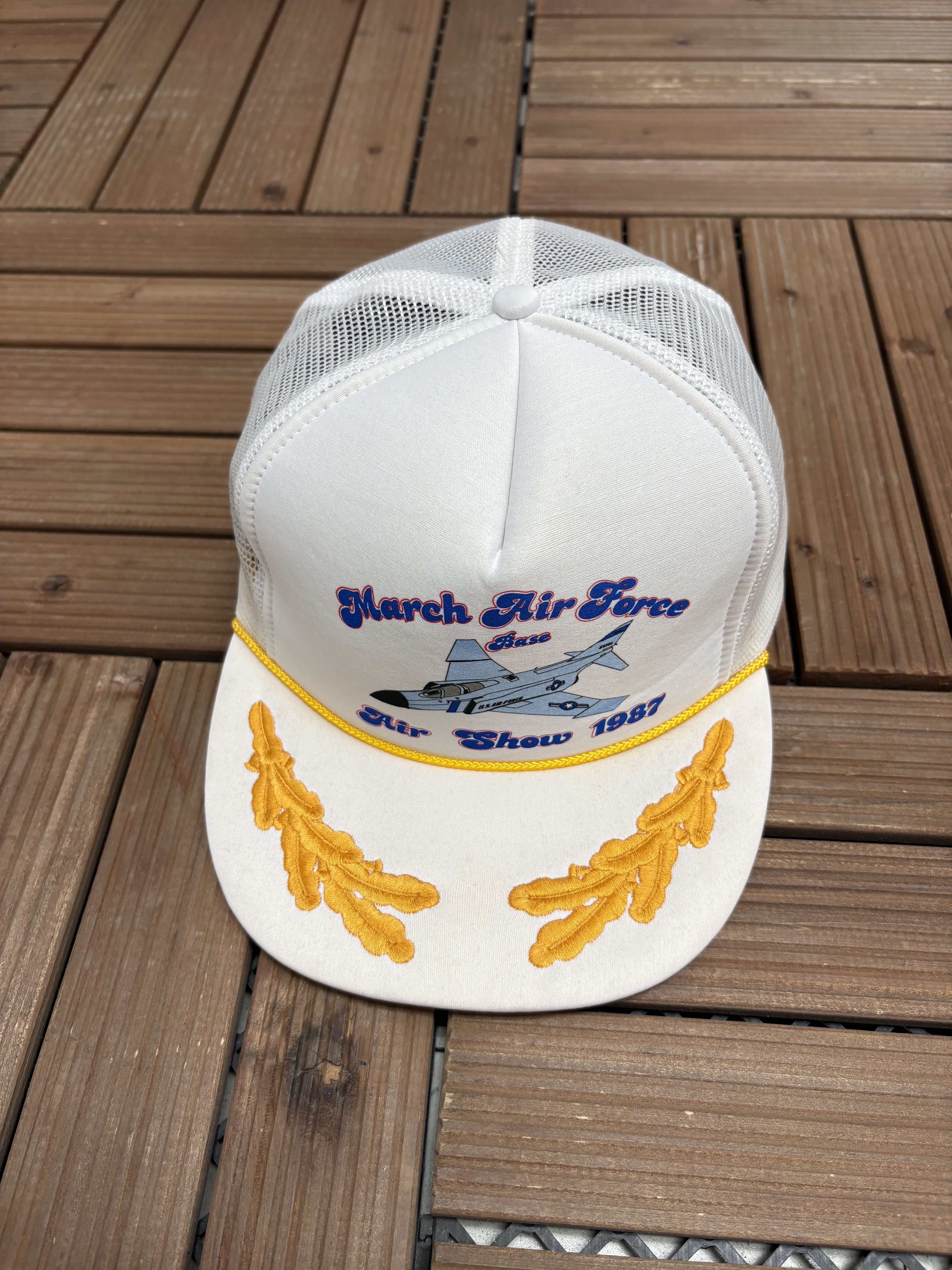 Vintage March Air Force Base Air Show '87 Vintage Trucker Hat Size ONE SIZE - 1 Thumbnail