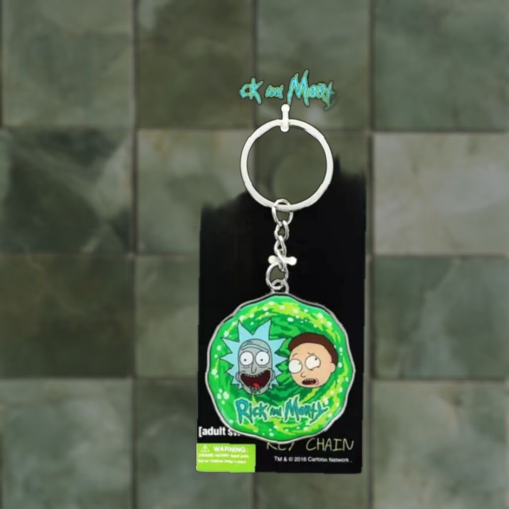 Vintage VINTAGE Rick and Morty Metal Portal Medallion Key Chain Unisex Green 4" x 1.75" Collectible TV Show Merch Size ONE SIZE - 1 Preview