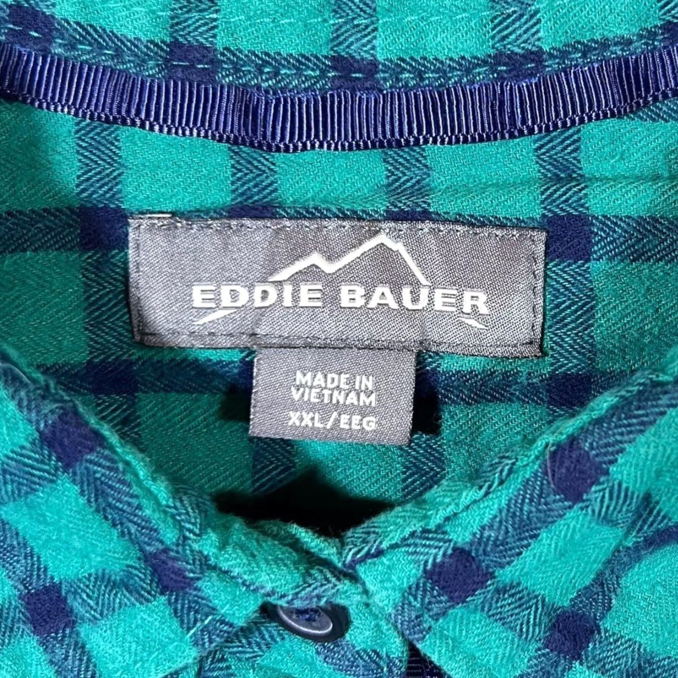 Eddie Bauer Eddie Bauer Plaid Check Long Sleeve Flannel Shirt Women XXL Green Blue 100% cotton Button-Up Casual Womens Size XXL / US 16-18 / IT 52-54 - 3 Thumbnail