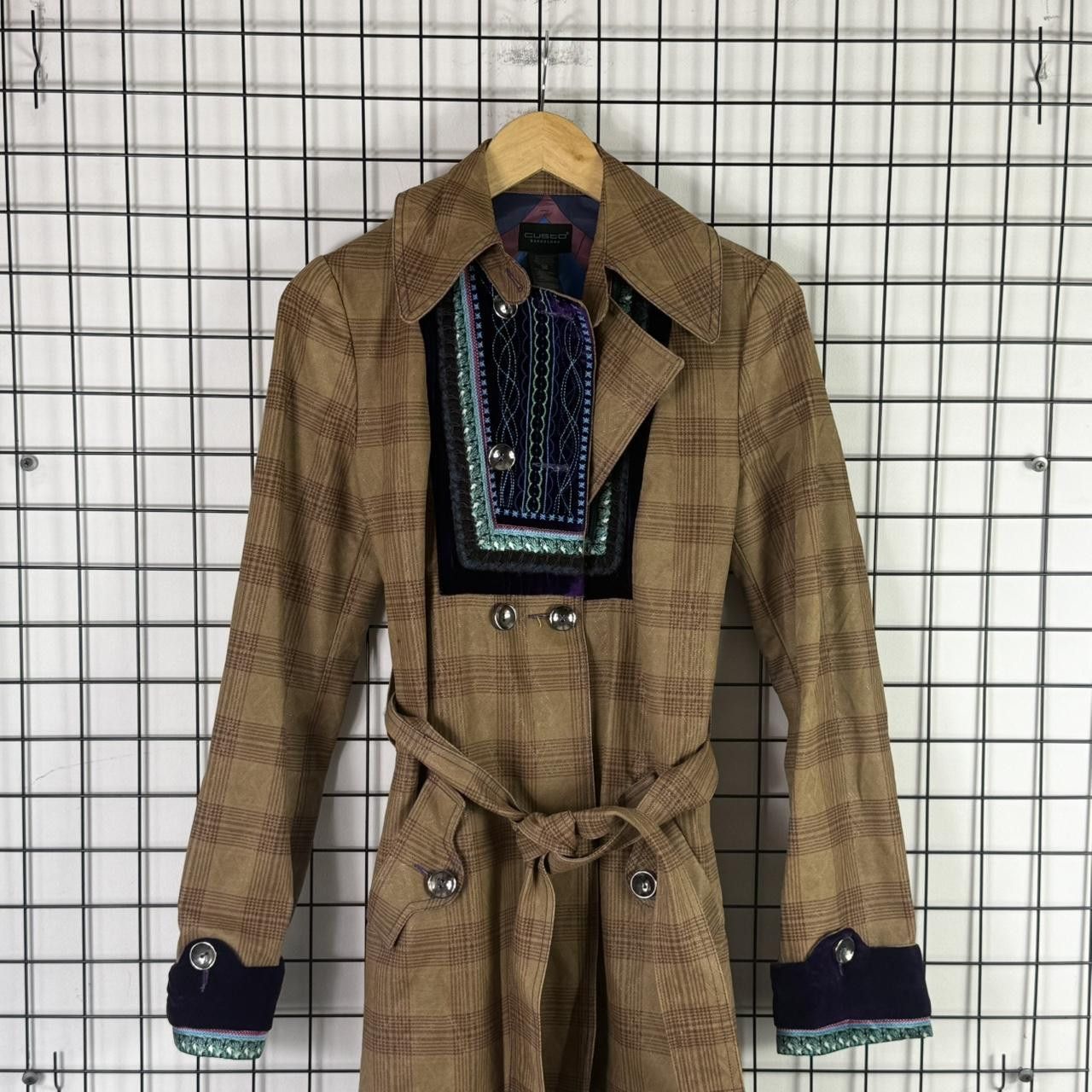 Custo Barcelona Custo Barcelona Womans Coat Beige Black Patchwork Size M / US 6-8 / IT 42-44 - 3 Thumbnail