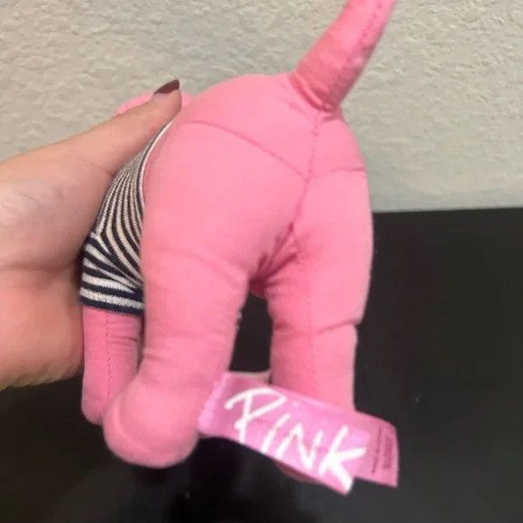 Other PINK PUPPY DOG IN STRIPED SHIRT 8" Plush STUFFED ANIMAL Y2K Size XS / US 0-2 / IT 36-38 - 2 Thumbnail