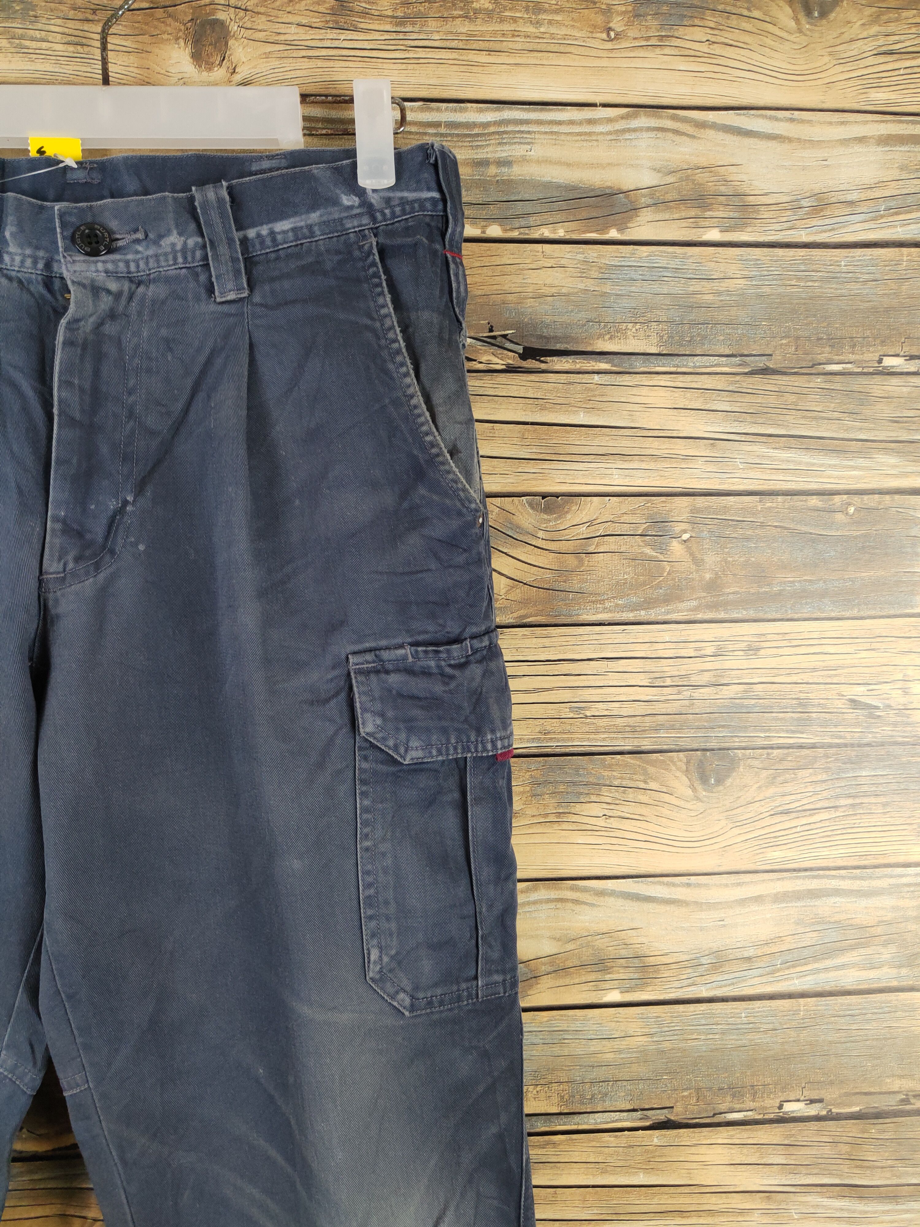 Japanese Brand Burtle Navy Faded Multipocket Tactical Cargo Pants #W2206 Size US 30 / EU 46 - 6 Thumbnail
