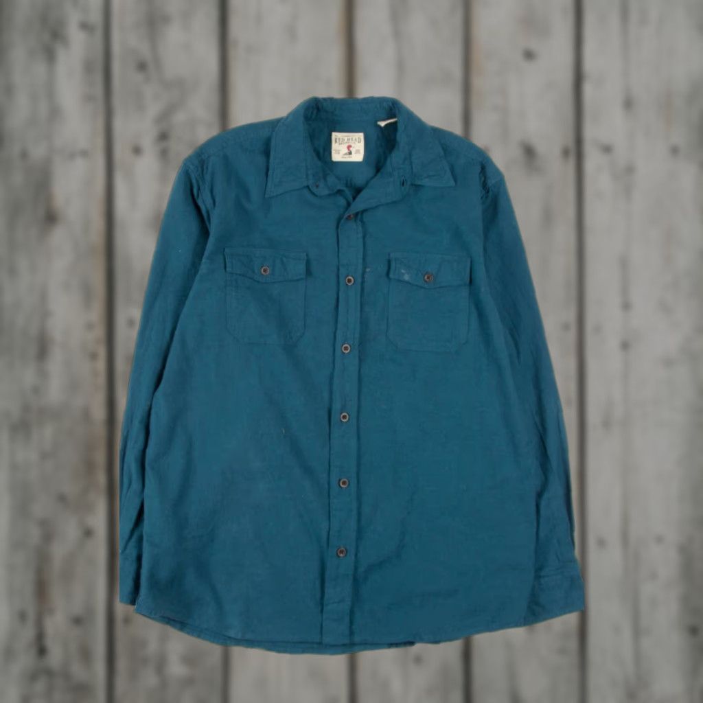 Vintage VINTAGE Red Head Teal Shirt Large Cotton Outdoorsmen Size US L / EU 52-54 / 3 - 1 Thumbnail