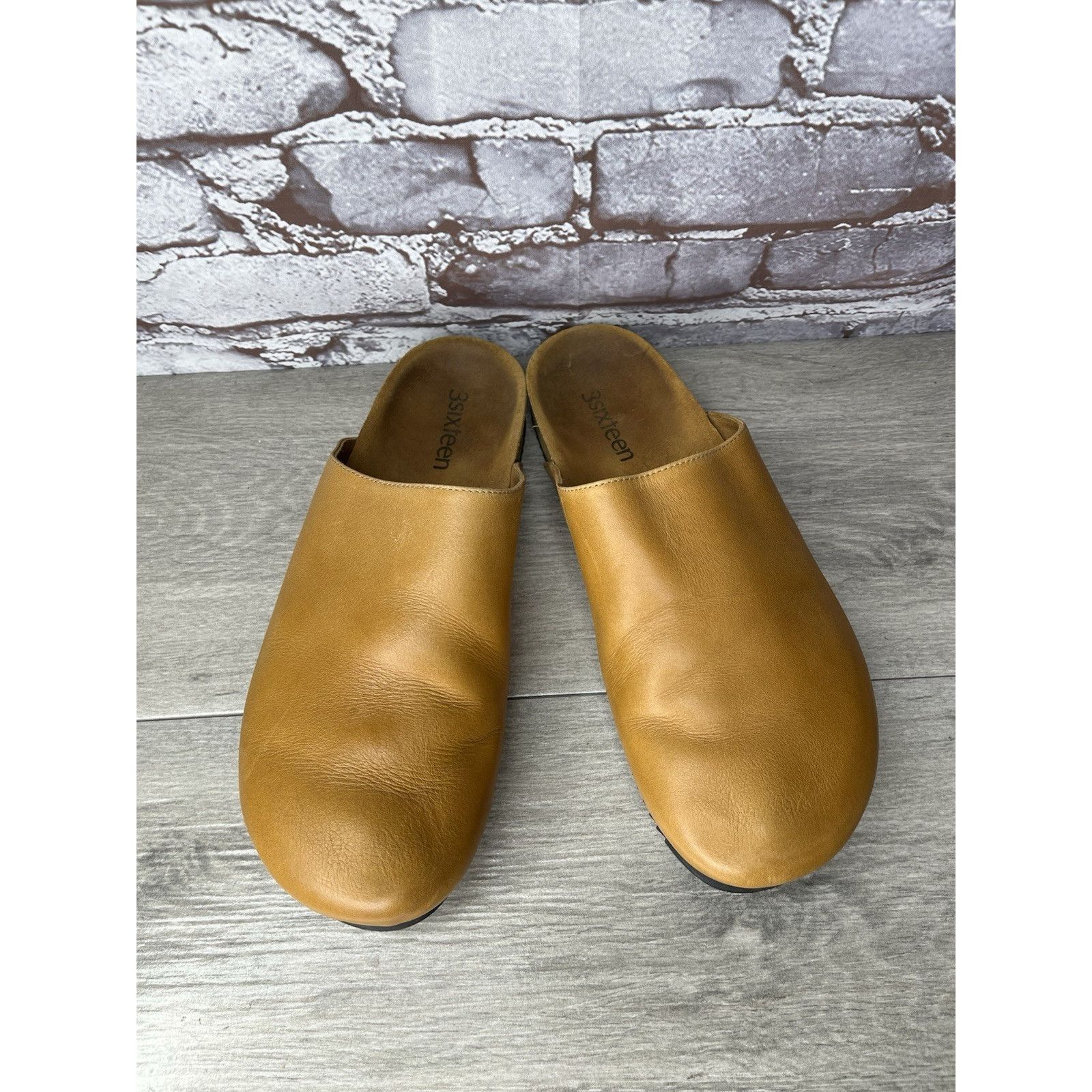3sixteen 3sixteen Vibram Tan Brown Leather Mules Flat Shoes Women’s S Size US 11 / IT 41 - 2 Thumbnail