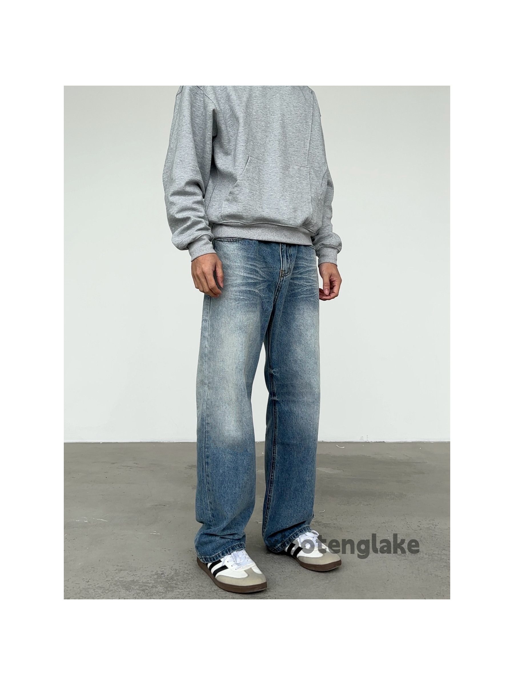 washed faded y2k gradient cleanfit hiphop jeans