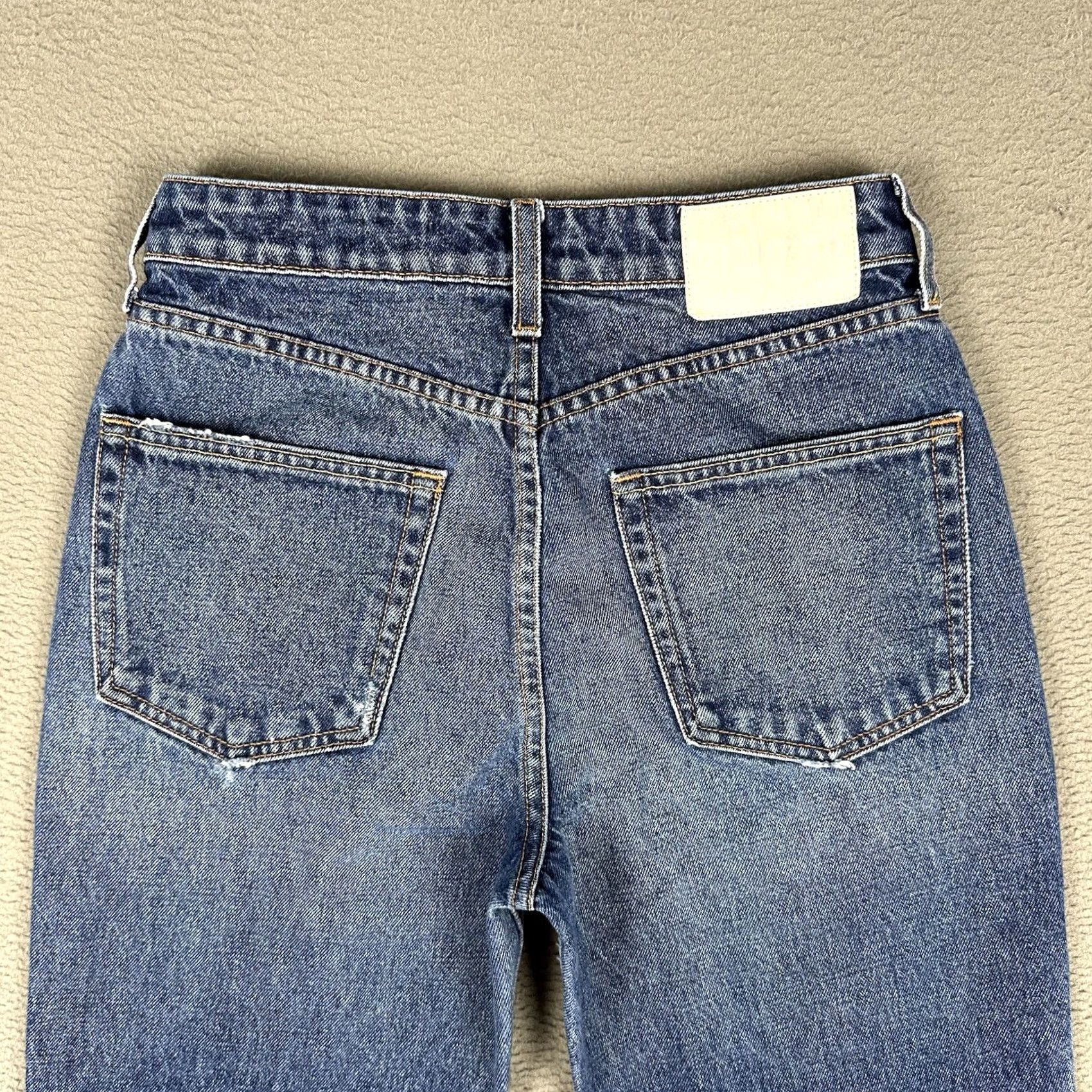 GRLFRND GRLFRND Jeans Womens 25 Blue Denim The Karolina High Rise Straight Crop Distress Shirts? Size 42" / US 20 - 4 Thumbnail