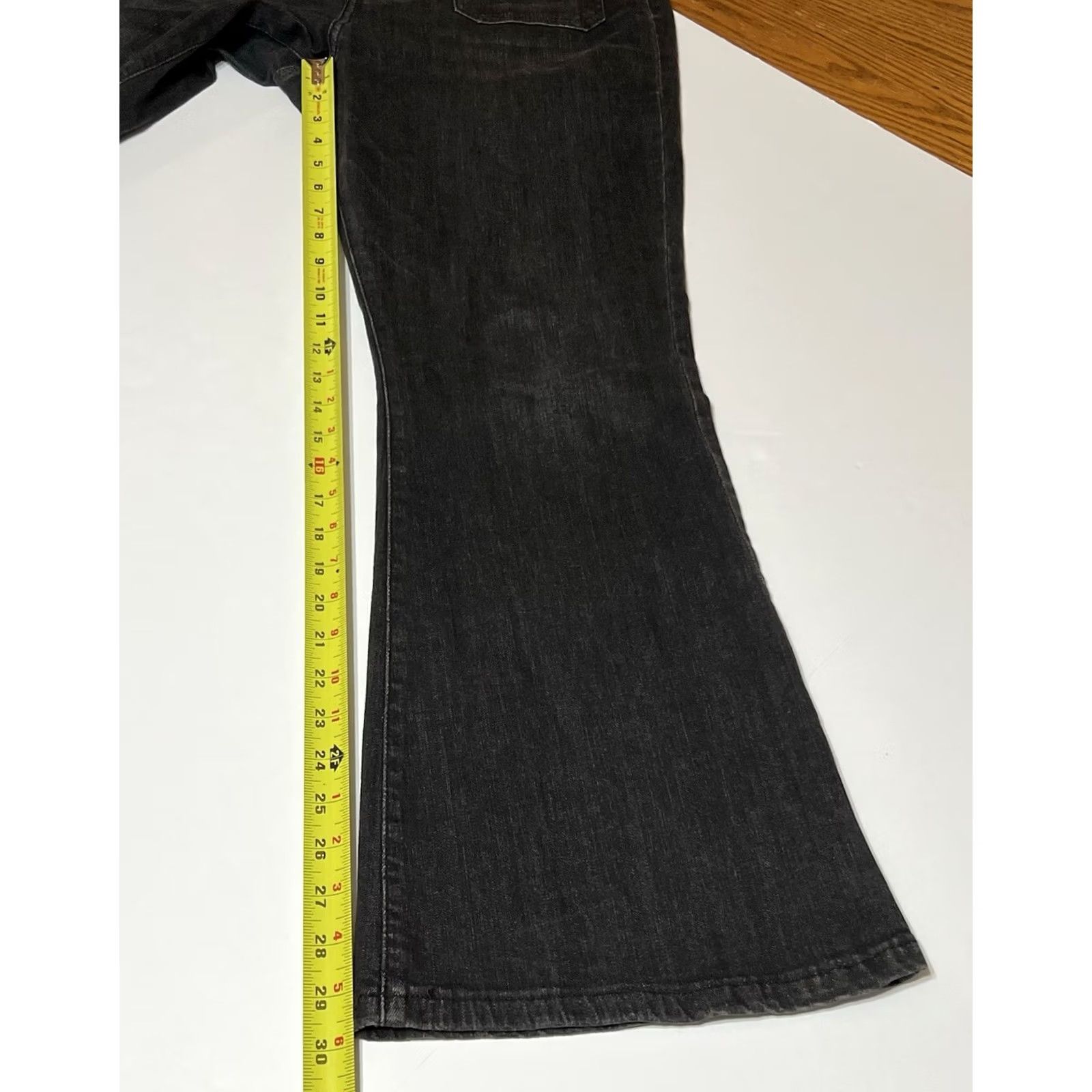 Lucky Brand VINTAGE Lucky Brand Jeans Womens Flare High Rise 34x30 Black Denim 14/32A Bohemian Retro Size 24" / US 00 / IT 34 - 5 Thumbnail