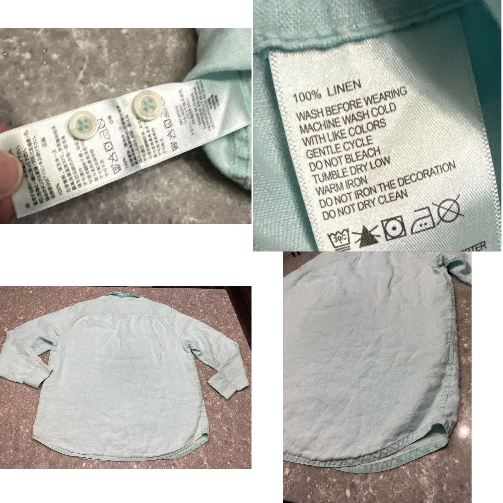 Tommy Bahama Tommy Bahama Relax Shirt XL Linen Button-Up Long Sleeve Casual Pockets Solid Aqua Mens Size US XL / EU 56 / 4 - 9 Thumbnail
