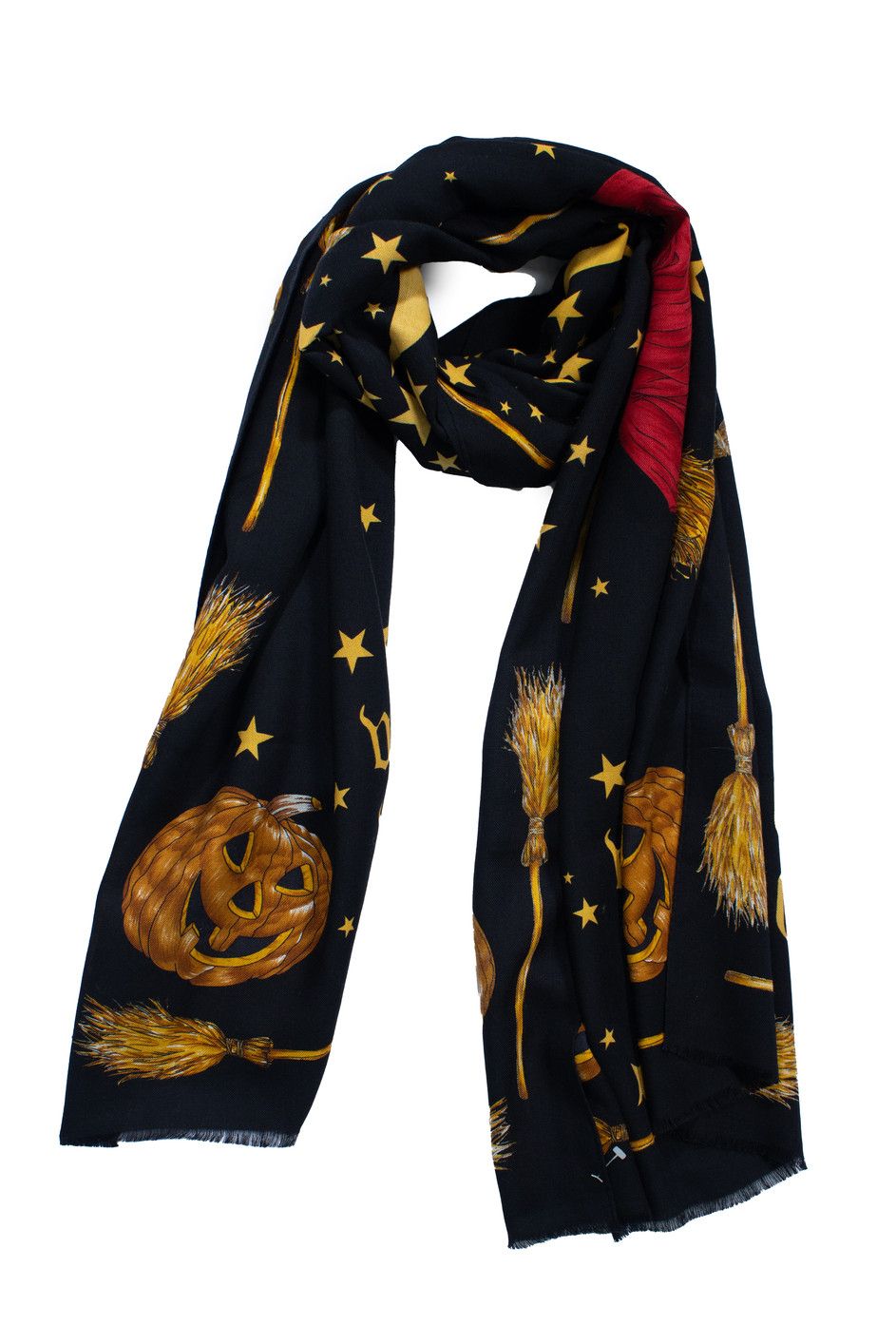 Moschino Moschino, witch printed scarf in black Size ONE SIZE - 2 Thumbnail