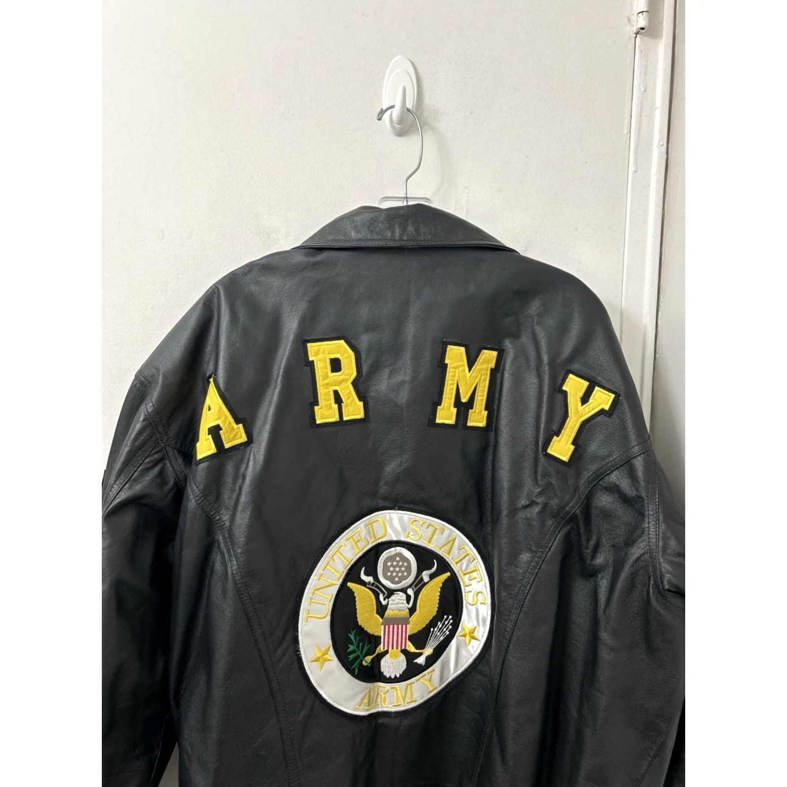 Vintage Leather USA Army Bomber Jacket Mens 3XL Black Military L/S Size US XXL / EU 58 / 5 - 7 Thumbnail