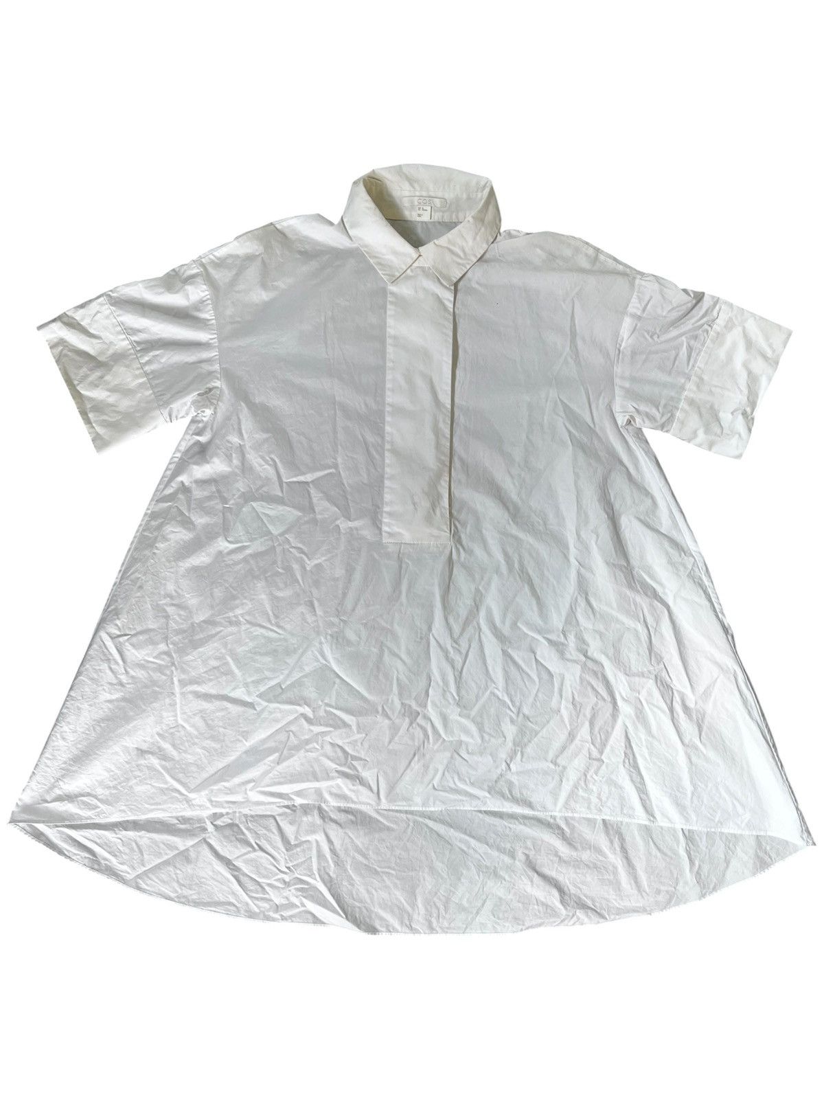 Cos COS Shirt Dress Womens White Collared Short Sleeve Size M / US 6-8 / IT 42-44 - 2 Thumbnail