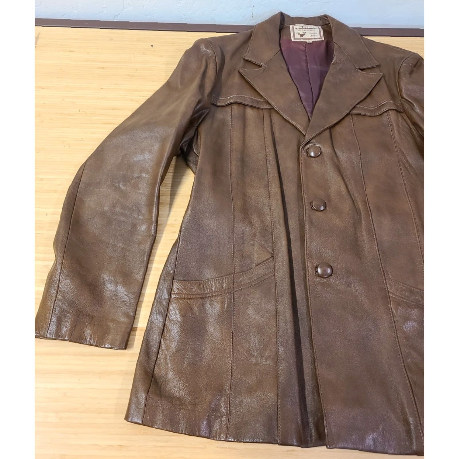 Vintage VINTAGE Attica of California Leather Jacket Snaps Brown Men’s 48 Size US M / EU 48-50 / 2 - 3 Thumbnail