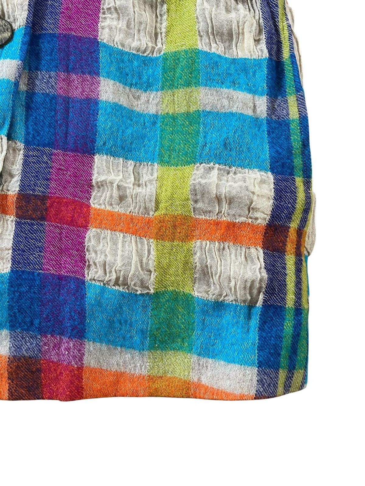 Issey Miyake M. & Kyoko Multicolor Plaid Wool Textured Coats Size M / US 6-8 / IT 42-44 - 6 Thumbnail