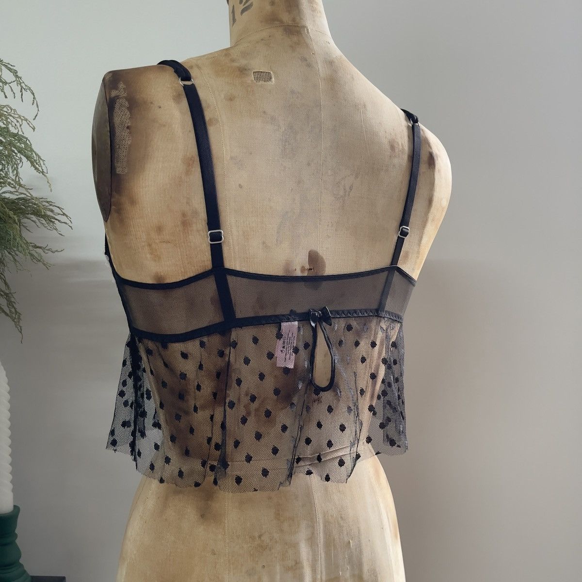 Victoria's Secret Romantic Black Mesh Open Front Bustier (36C/34D) Size ONE SIZE - 8 Thumbnail