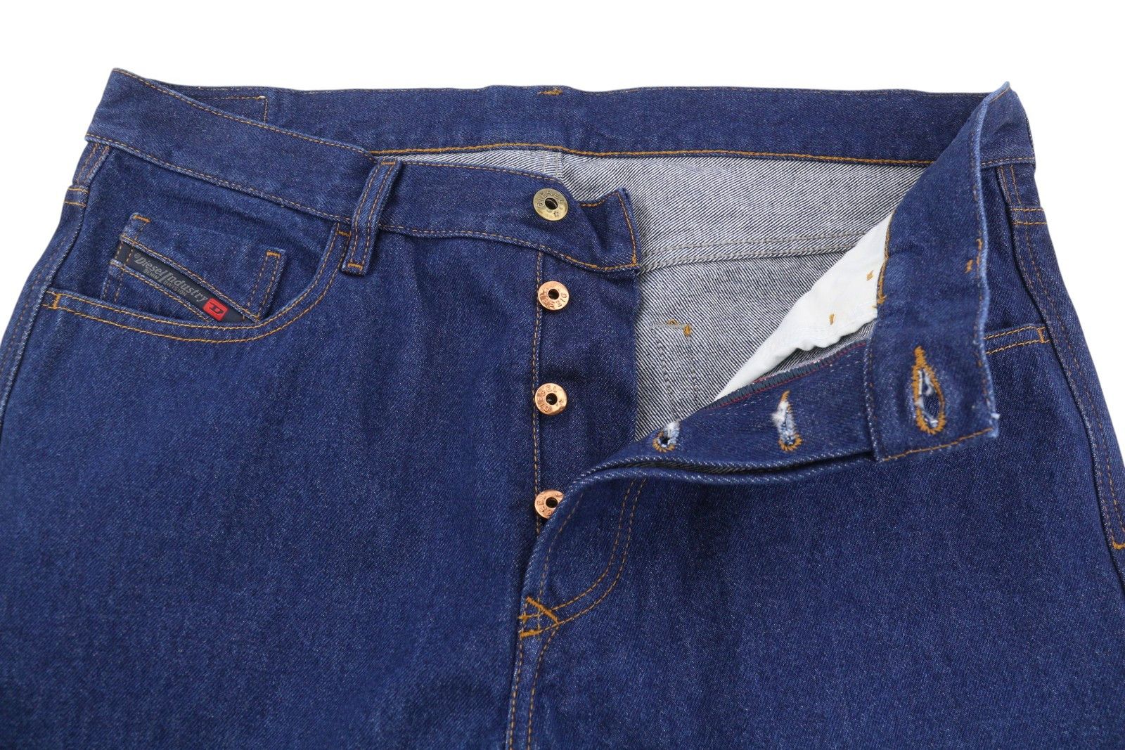 Diesel MARHKY 0706Q W34 Dark Blue Tapered Button Fly Jeans 89063 Size US 34 / EU 50 - 4 Thumbnail
