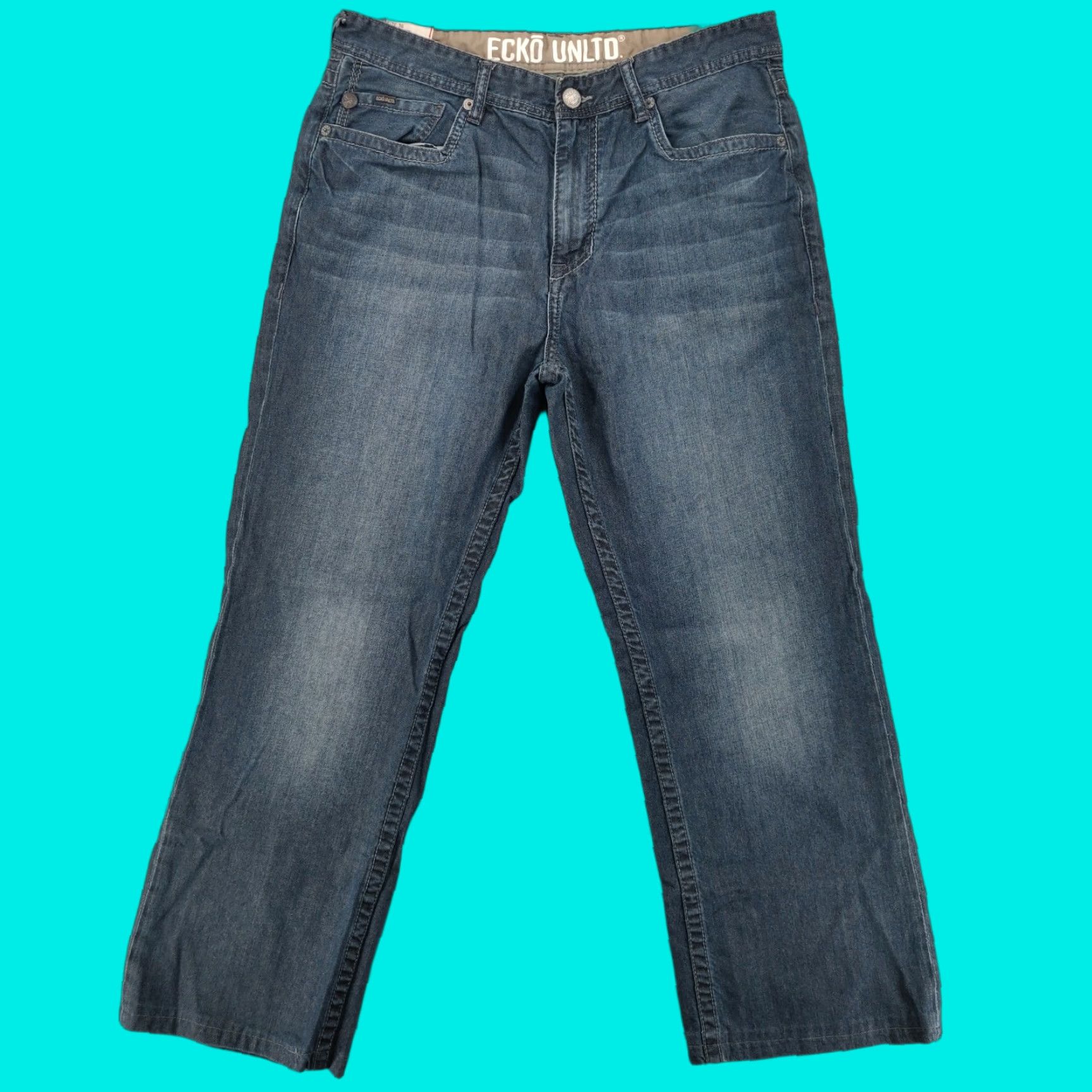 Ecko Unltd. VINTAGE Ecko Jeans Mens 36x29 Blue Baggy Relaxed Fit Denim Hip Hop 90s Y2K Jeans Mens 36 Blue 90s Hip Hop Grunge Baggy Relaxed 90s Mens Size US 36 / EU 52 - 1 Thumbnail